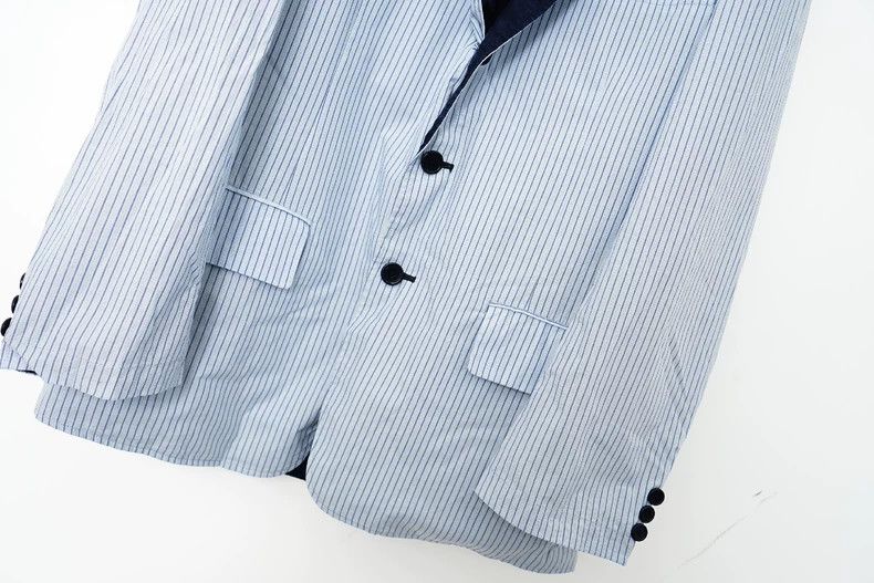 Yohji Yamamoto yohji yamamoto size 2 Spring-summer striped blazer 2503-Ne Size 36S - 6 Thumbnail