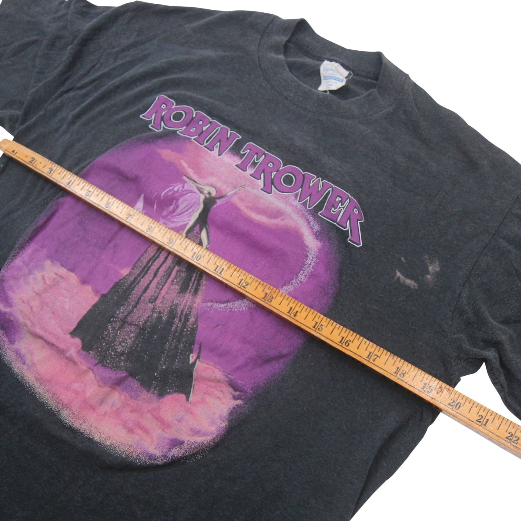 Vintage VINTAGE Robin Trower Tour Mens T-Shirt Black Large Graphic 1989 Boy/Adult? Size US L / EU 52-54 / 3 - 5 Thumbnail