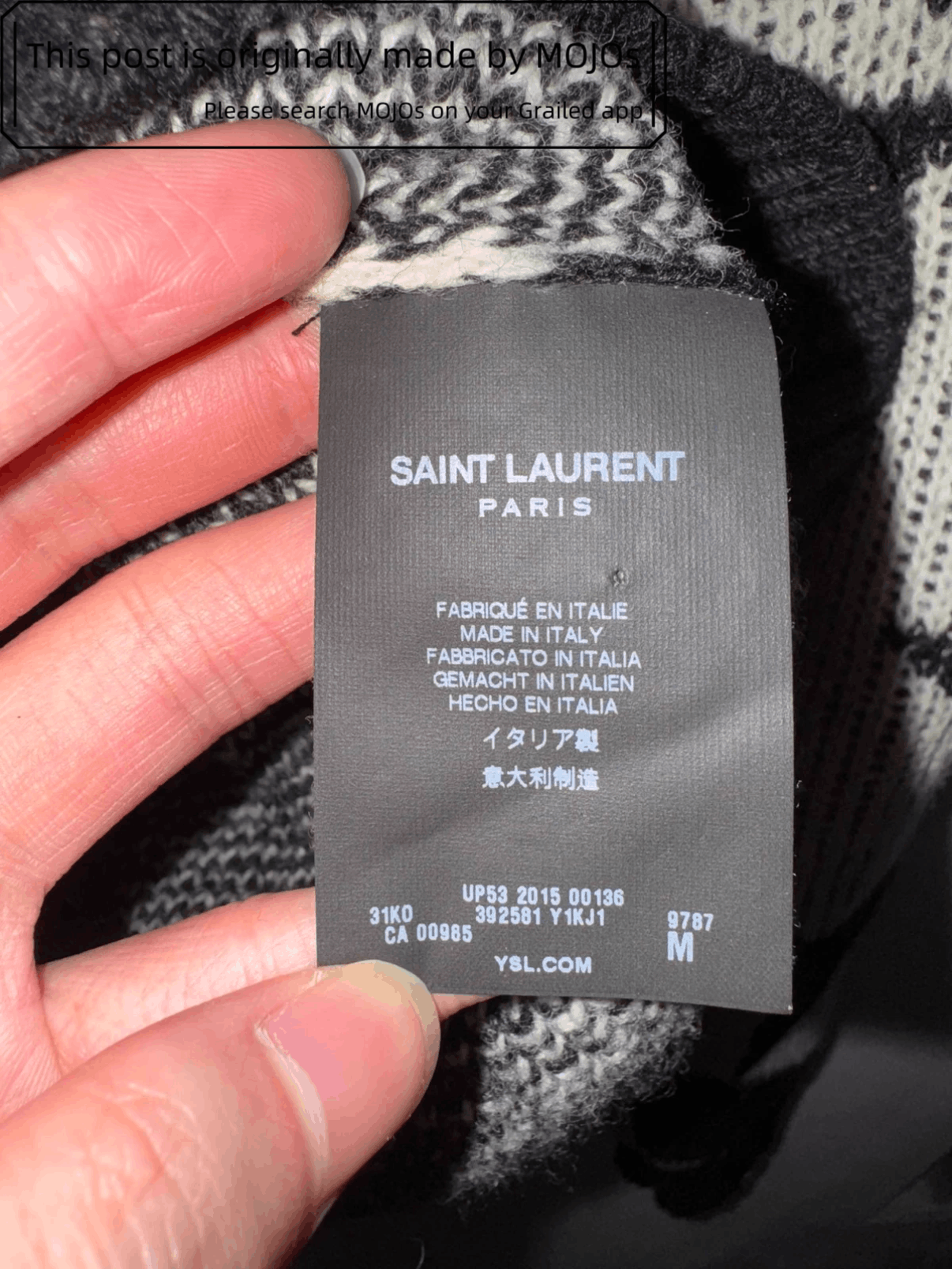 Saint Laurent Paris Sz M Saint Laurent Paris 15AW Triangle Knitwear mojos436 Size US M / EU 48-50 / 2 - 8 Thumbnail