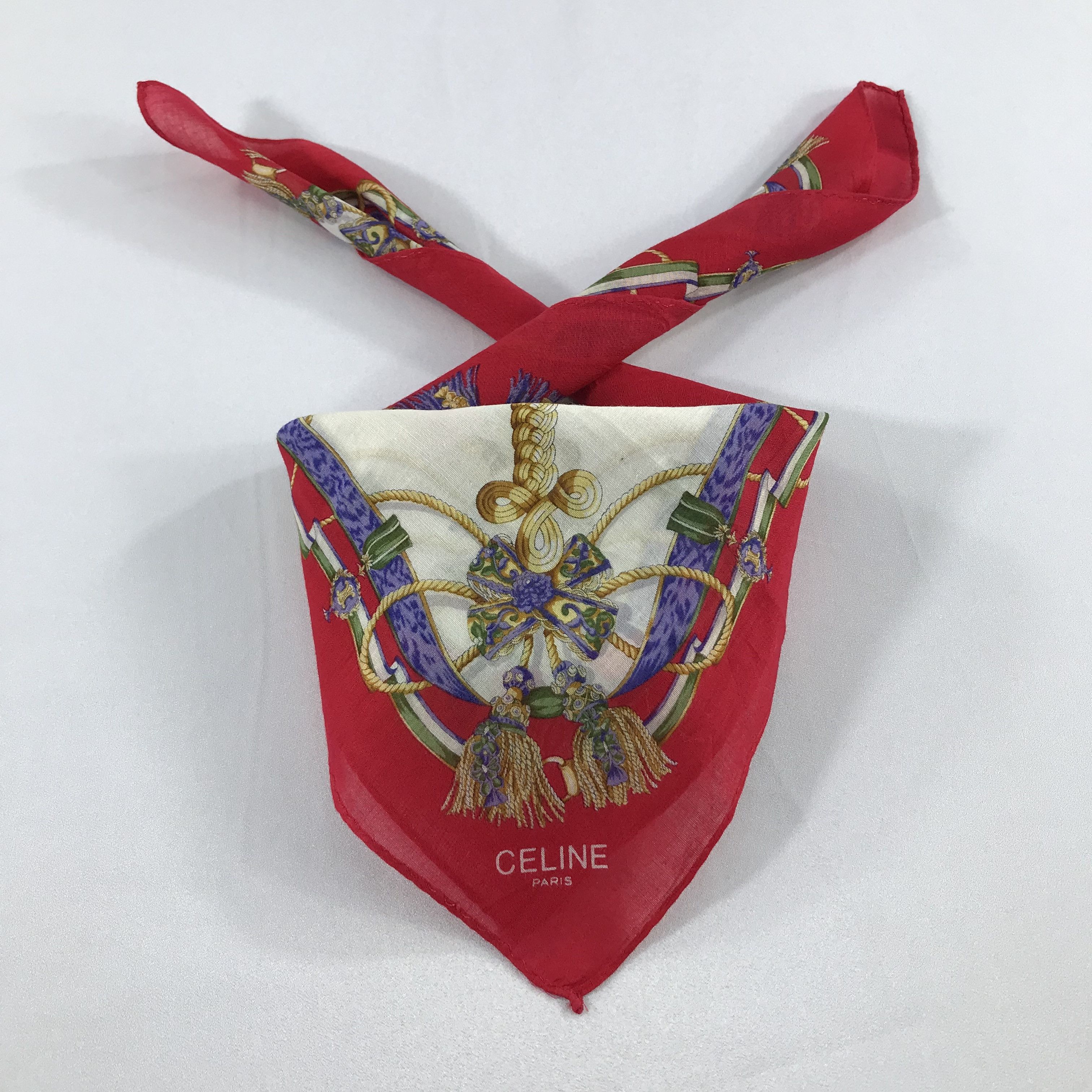 Celine × Vintage Celine Bandana / Handkerchief / Neckerchief - S2467 Size ONE SIZE - 3 Thumbnail
