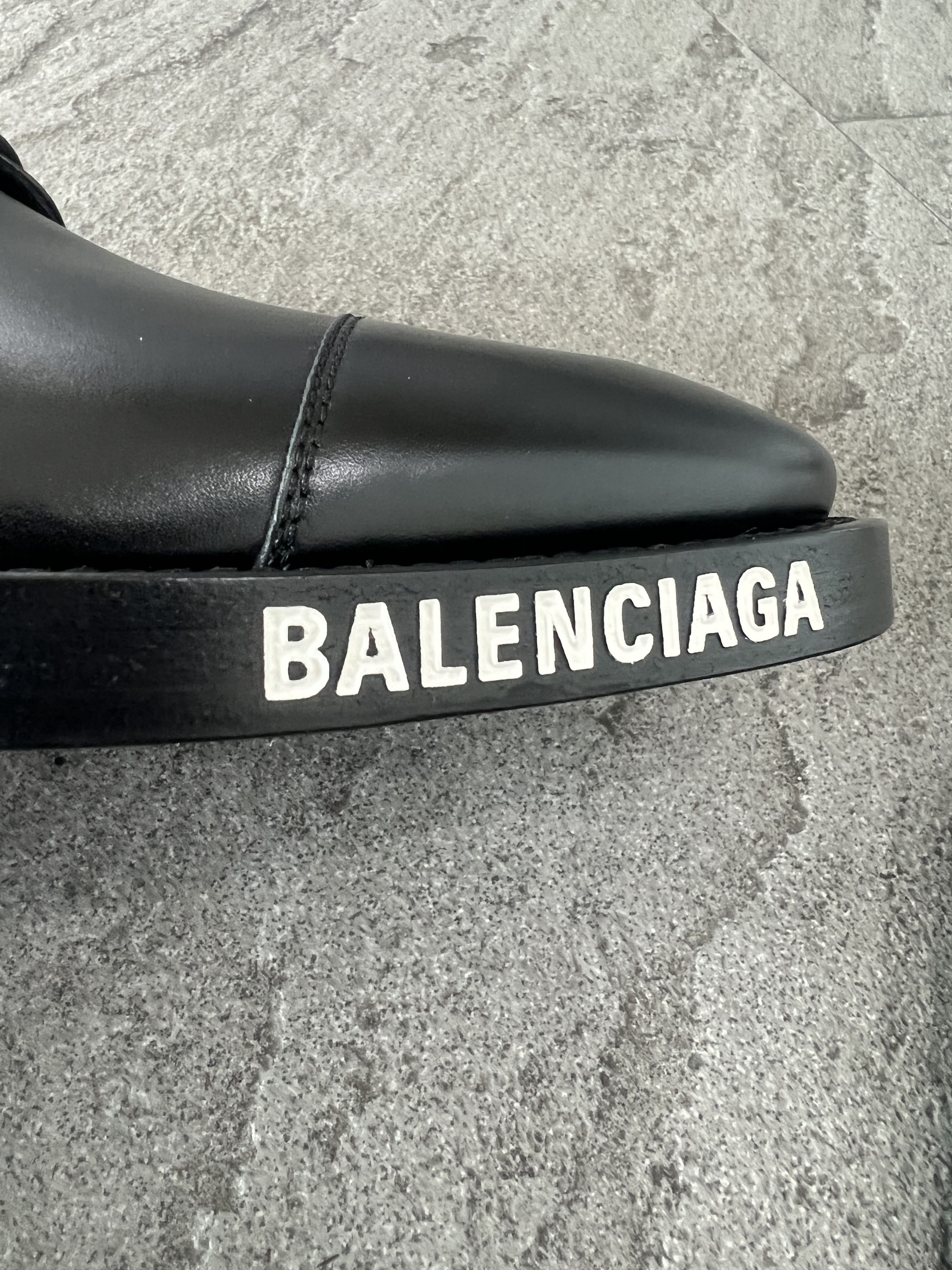 Balenciaga Balenciaga Black Leather Derby Shoes Logo Sole 43 Size US 10 / EU 43 - 5 Thumbnail