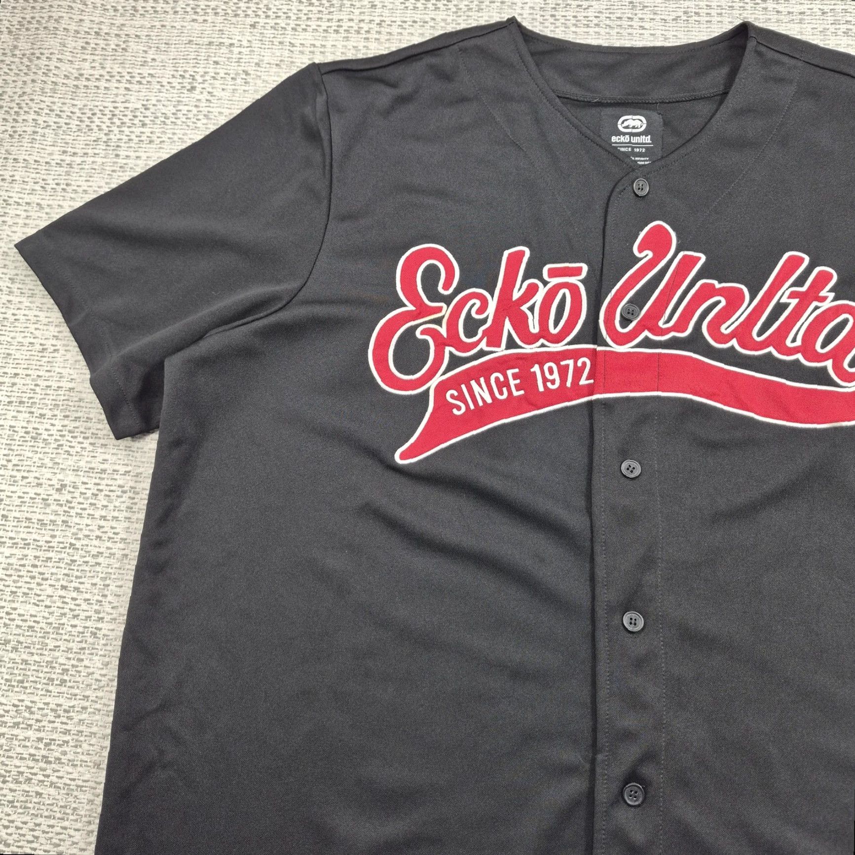 Ecko Unltd. Ecko Unltd Jersey Mens 2XL Black Button Baseball Since 1972 Graphic Logo Jersey 2XL Mens Black Graphic Print Sports Hip Hop 80s 90s Brand Clothing Size US XXL / EU 58 / 5 - 3 Thumbnail