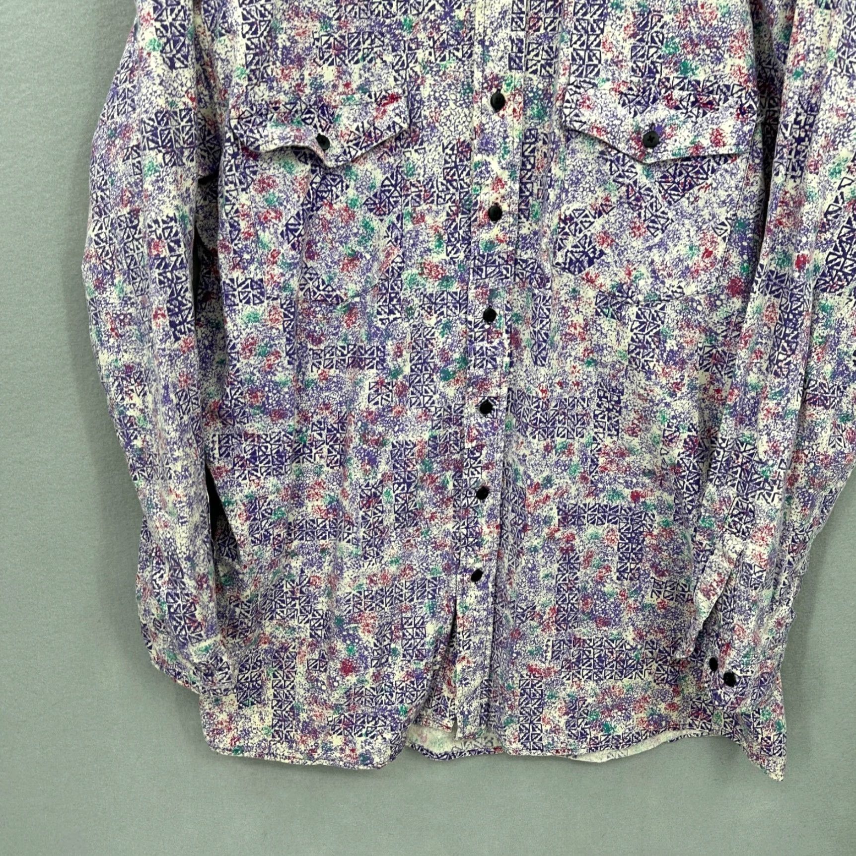 CO VINTAGE Western Plains Trading Co Shirt Mens XL Tall Purple Cowboy Rodeo Y2k 90s Size US XL / EU 56 / 4 - 2 Thumbnail