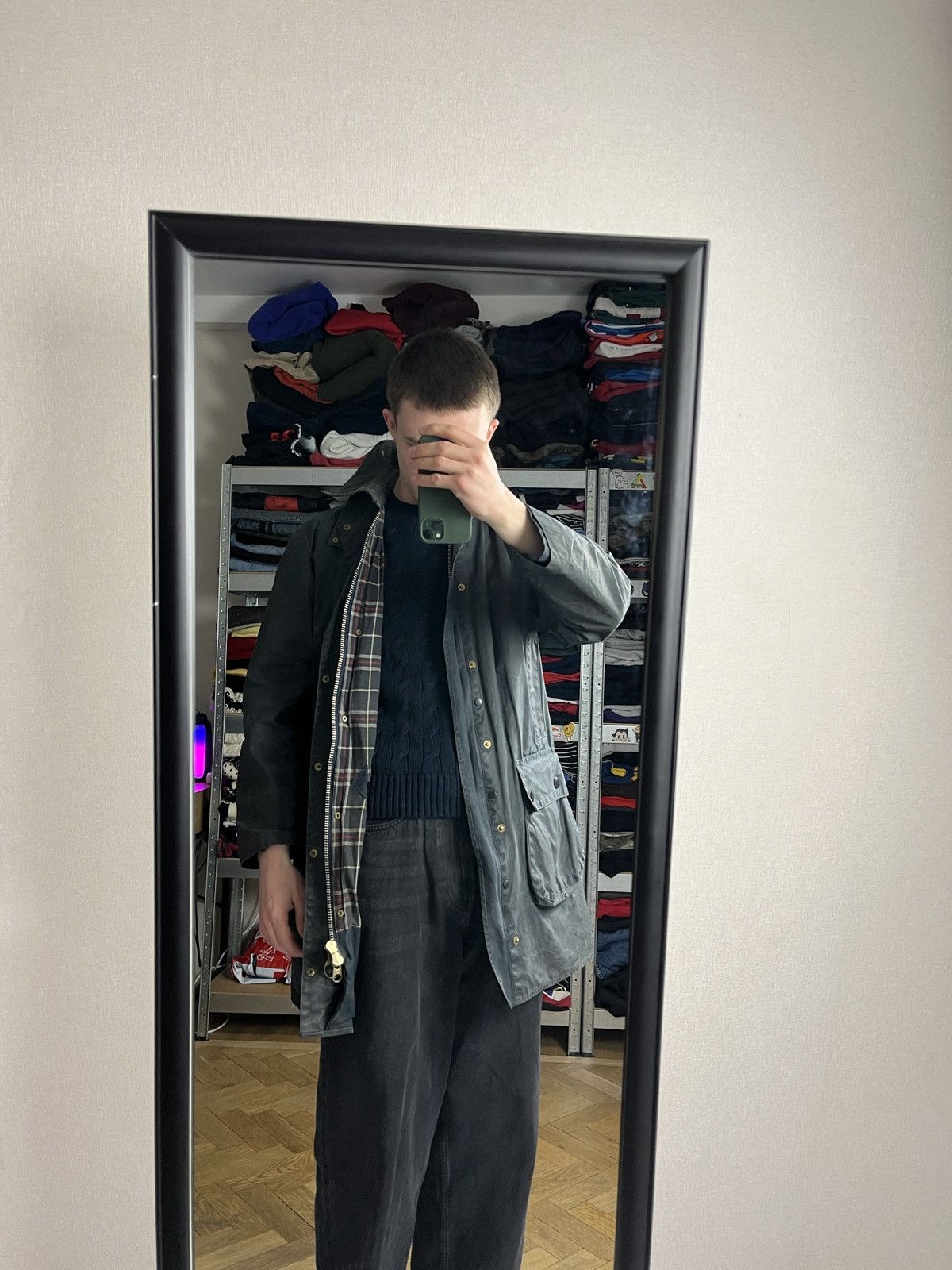 Barbour × Vintage Vintage Barbour A205 Border Waxed Coat Jacket C36/91cm Size US S / EU 44-46 / 1 - 3 Thumbnail