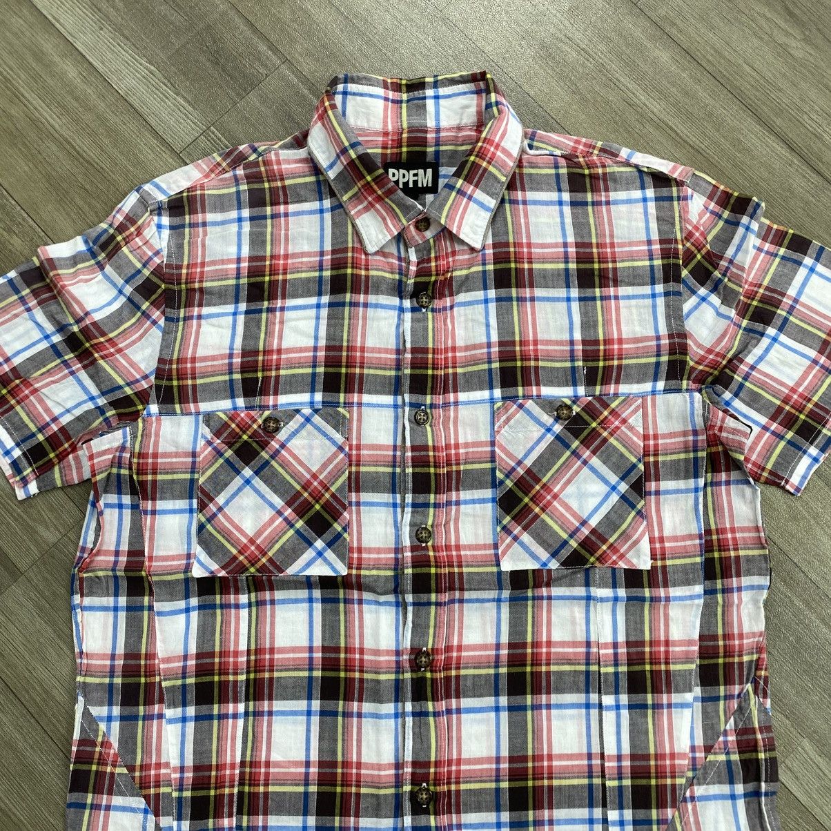 PPFM 2000s PPFM Japanese Brand Plaid and Check Work Shirt Western Size US M / EU 48-50 / 2 - 2 Thumbnail