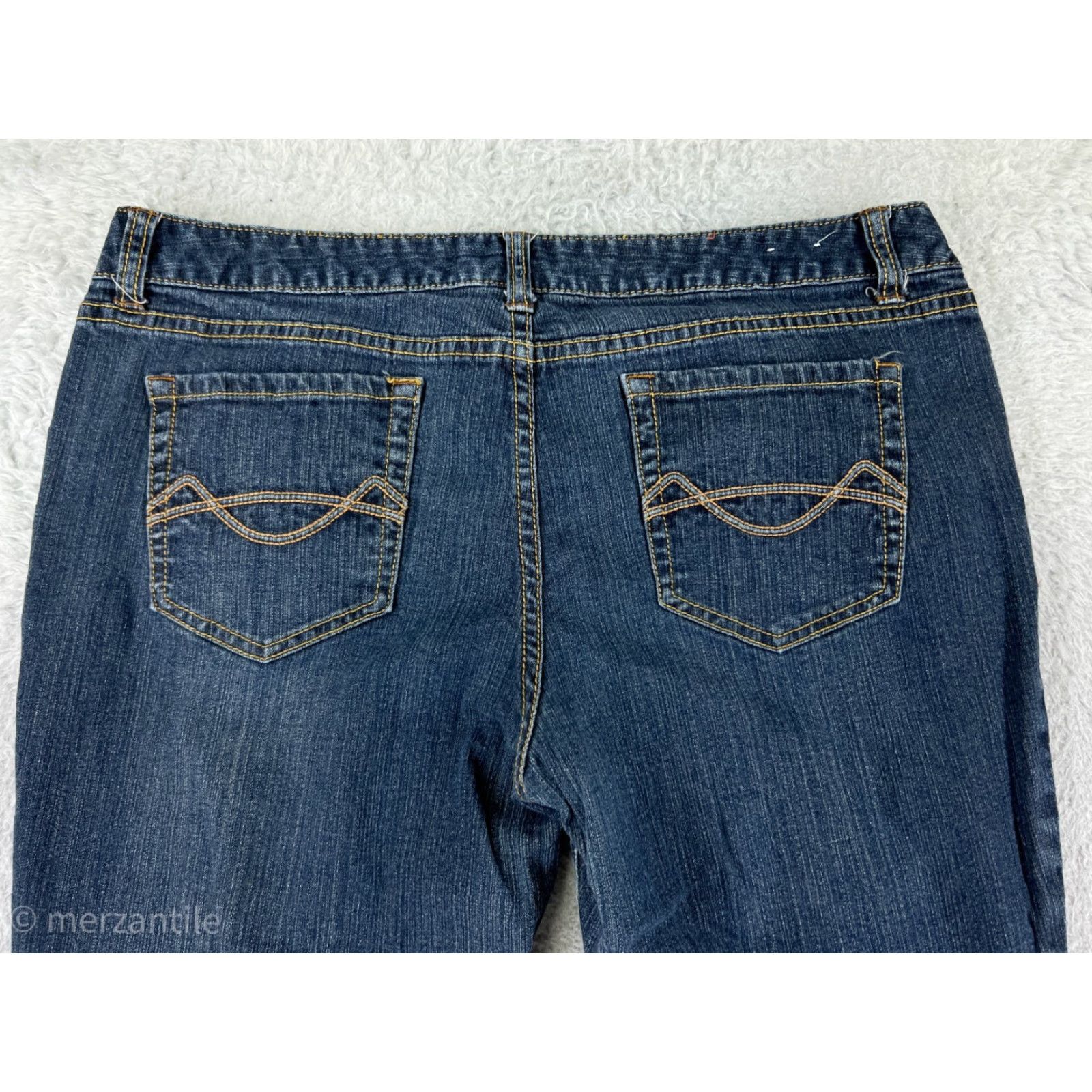 Mossimo Mossimo Jeans Womens 15 Blue Denim Bootcut Dark Wash Embroidered Cotton Size 36" / US 14 / IT 50 - 4 Thumbnail