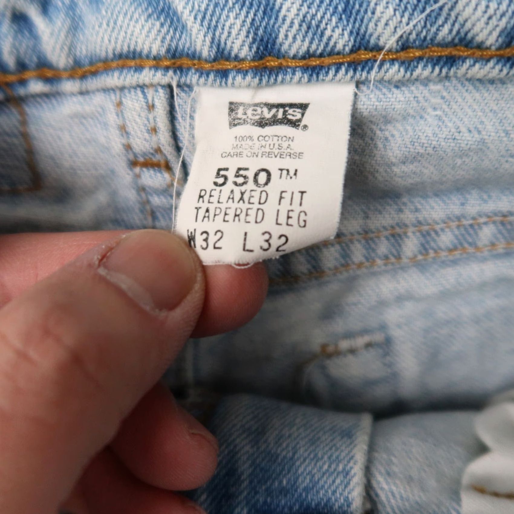 Levi's VINTAGE Levi's 550 Jeans 32x32 Blue Denim Relaxed Fit 90s USA Made Mens Pants Size US 32 / EU 48 - 7 Thumbnail