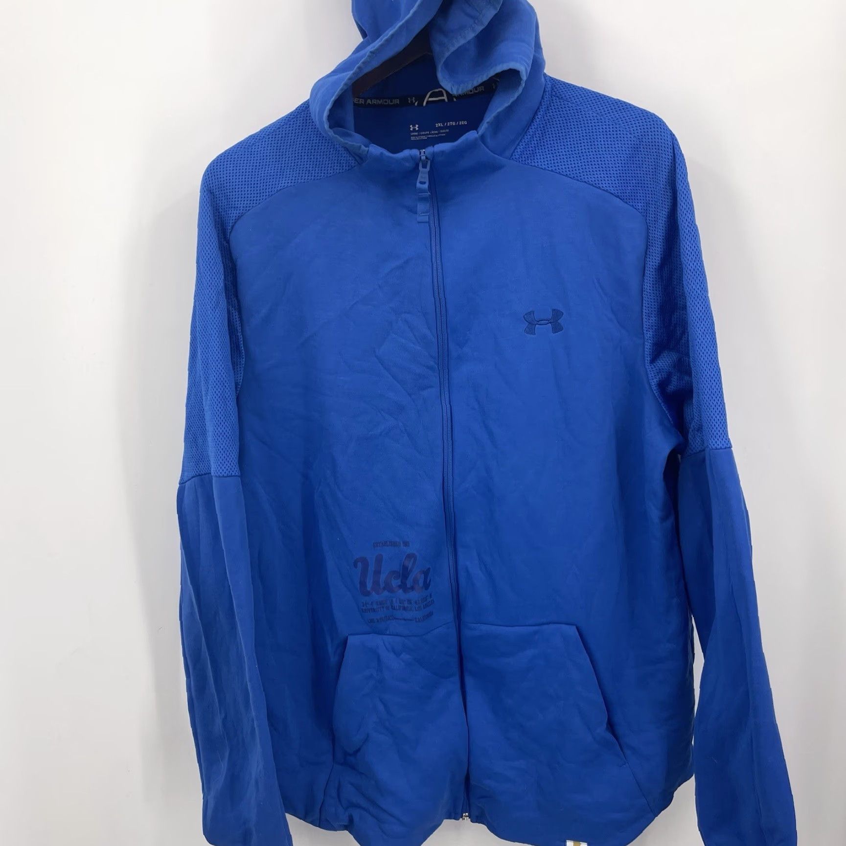 Under Armour Under Armour UCLA Adult Hoodie Mens 2XL Blue Performance Full Zip Logo Sweatshirt Size US XXL / EU 58 / 5 - 4 Thumbnail