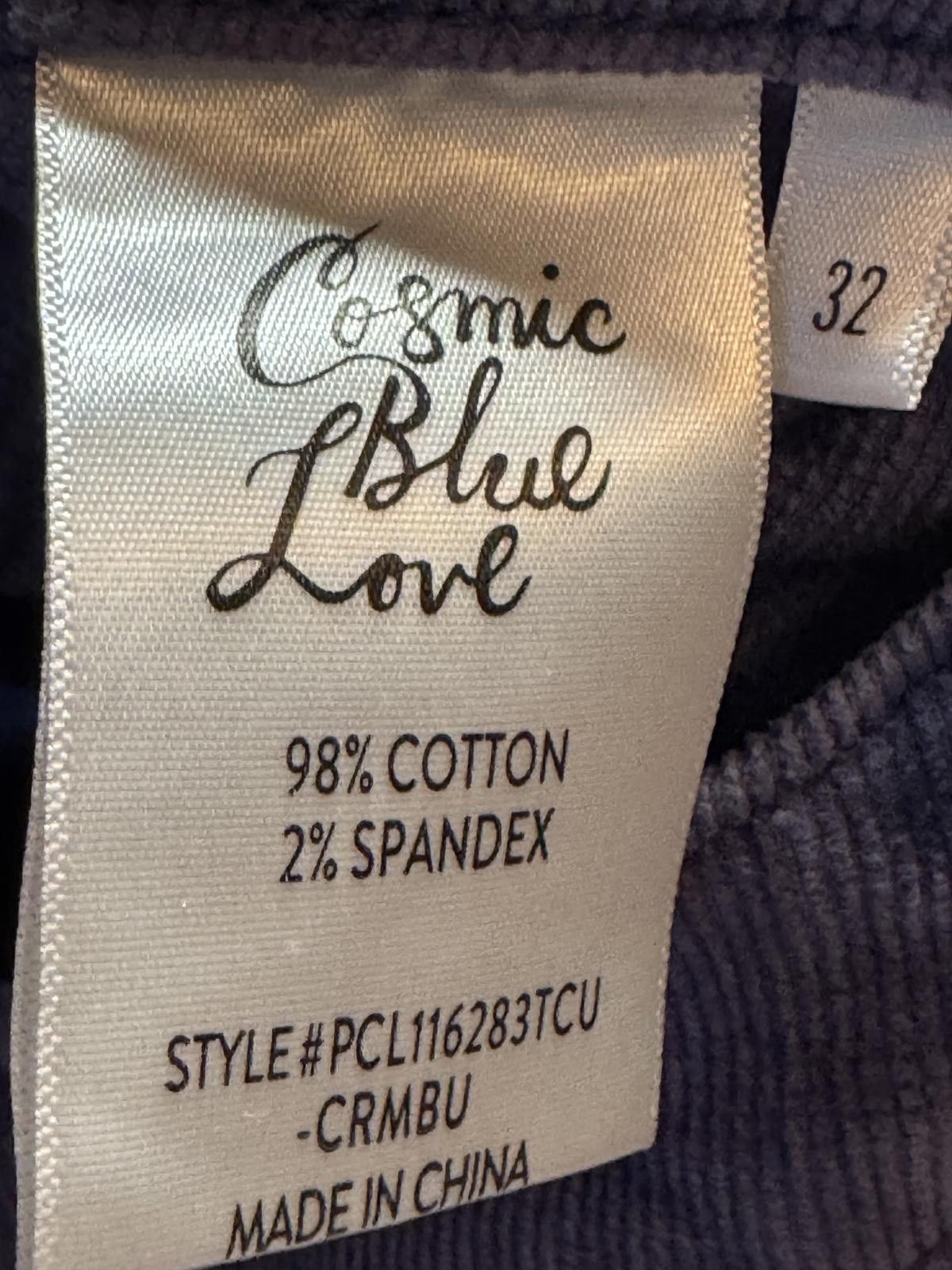 Other Cosmic Blue Love Navy Blue Corduroy Pants with Button Fly Size 32" / US 10 / IT 46 - 4 Thumbnail
