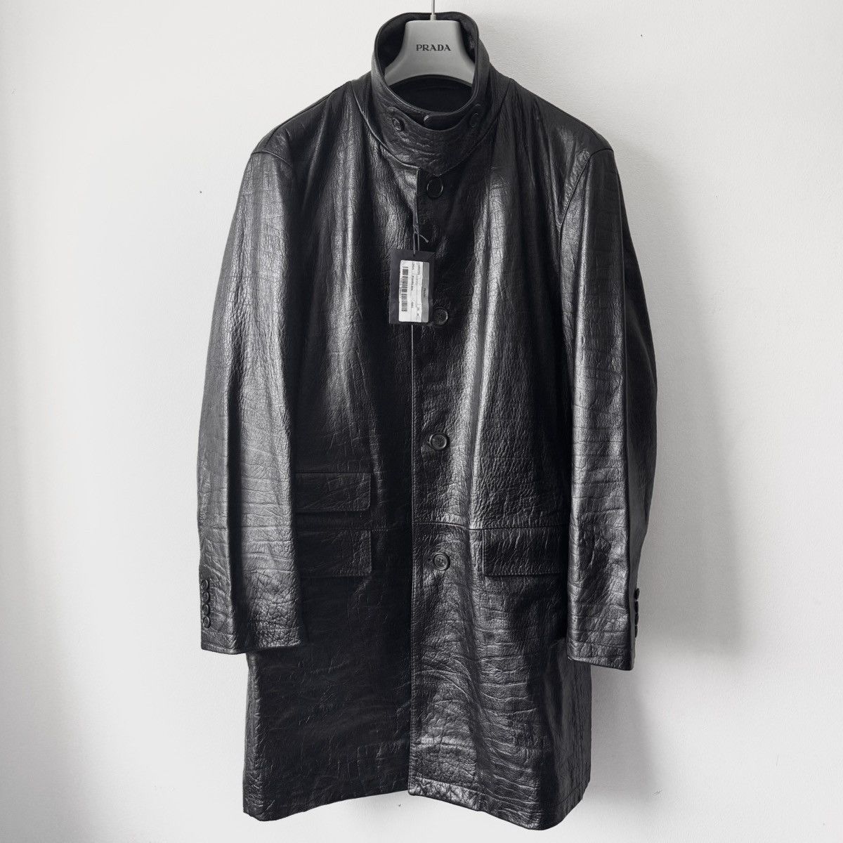 Prada Prada FW2003 Textured ”Crocodile” Embossed Leather Coat Size US L / EU 52-54 / 3 - 1 Thumbnail