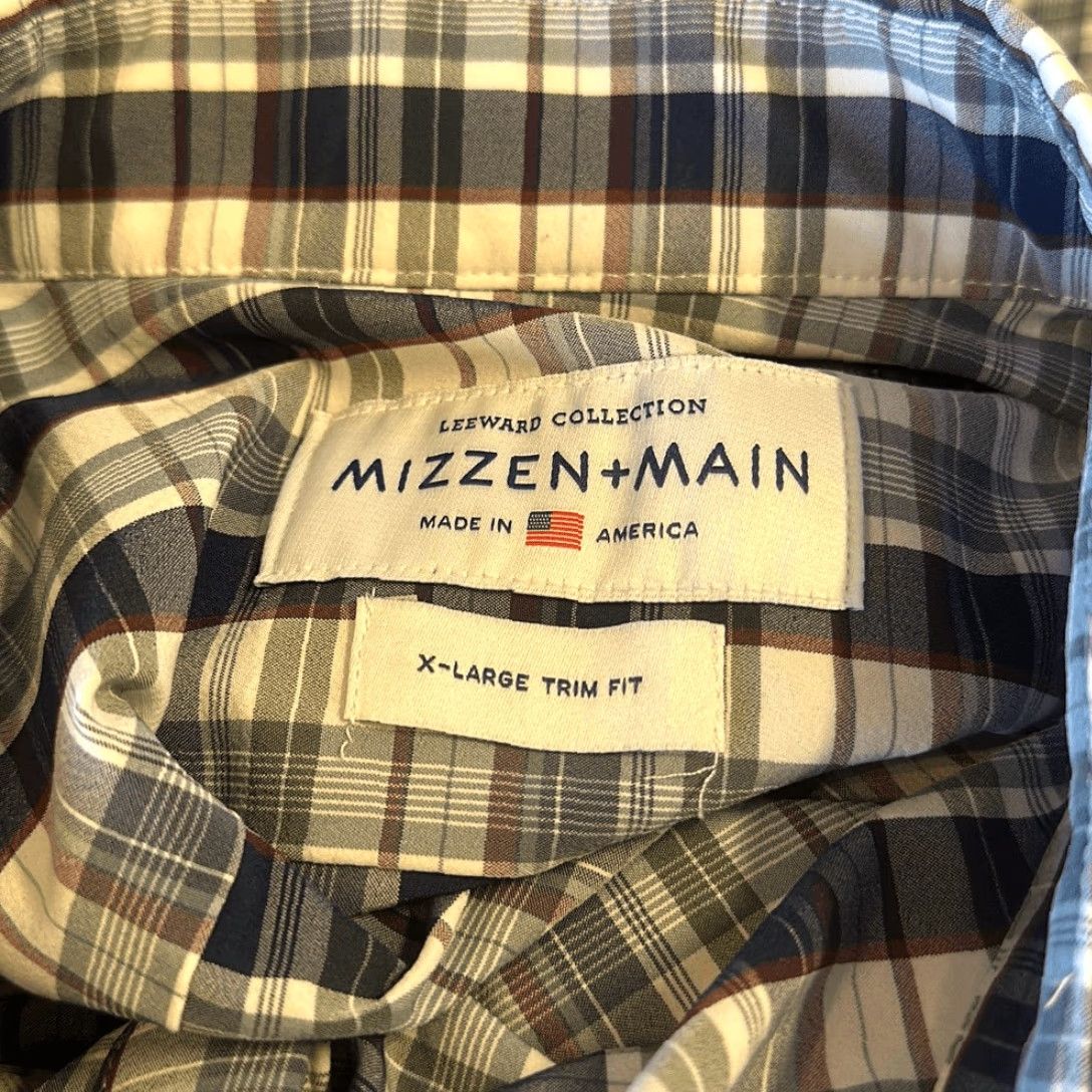 Mizzen+Main Mizzen+Main Leeward Collection XL Trim Fit Athletic Dress Shirt 4 way Stretch Wrinkle Free Performance Fabric Multicolor Mens XL Dress Shirt Size 46R - 6 Thumbnail