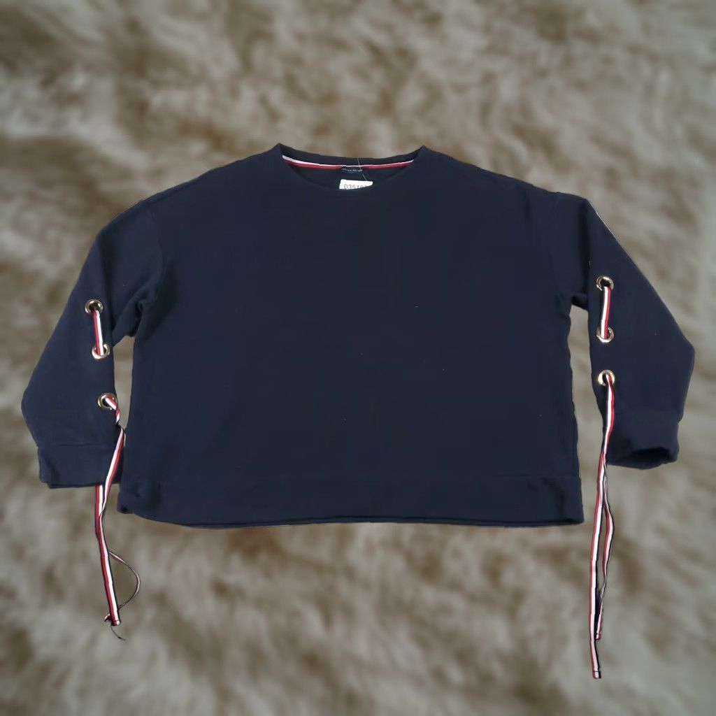Tommy Hilfiger Tommy Hilfiger Women's Blue Striped Pullover Sweater XL Long Sleeve Size XL / US 12-14 / IT 48-50 - 1 Thumbnail