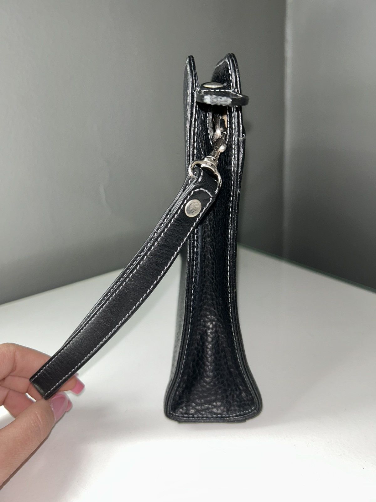 Burberry Burberry Black Leather Nova Check Clutch Bag Wristlet Size ONE SIZE - 13 Thumbnail
