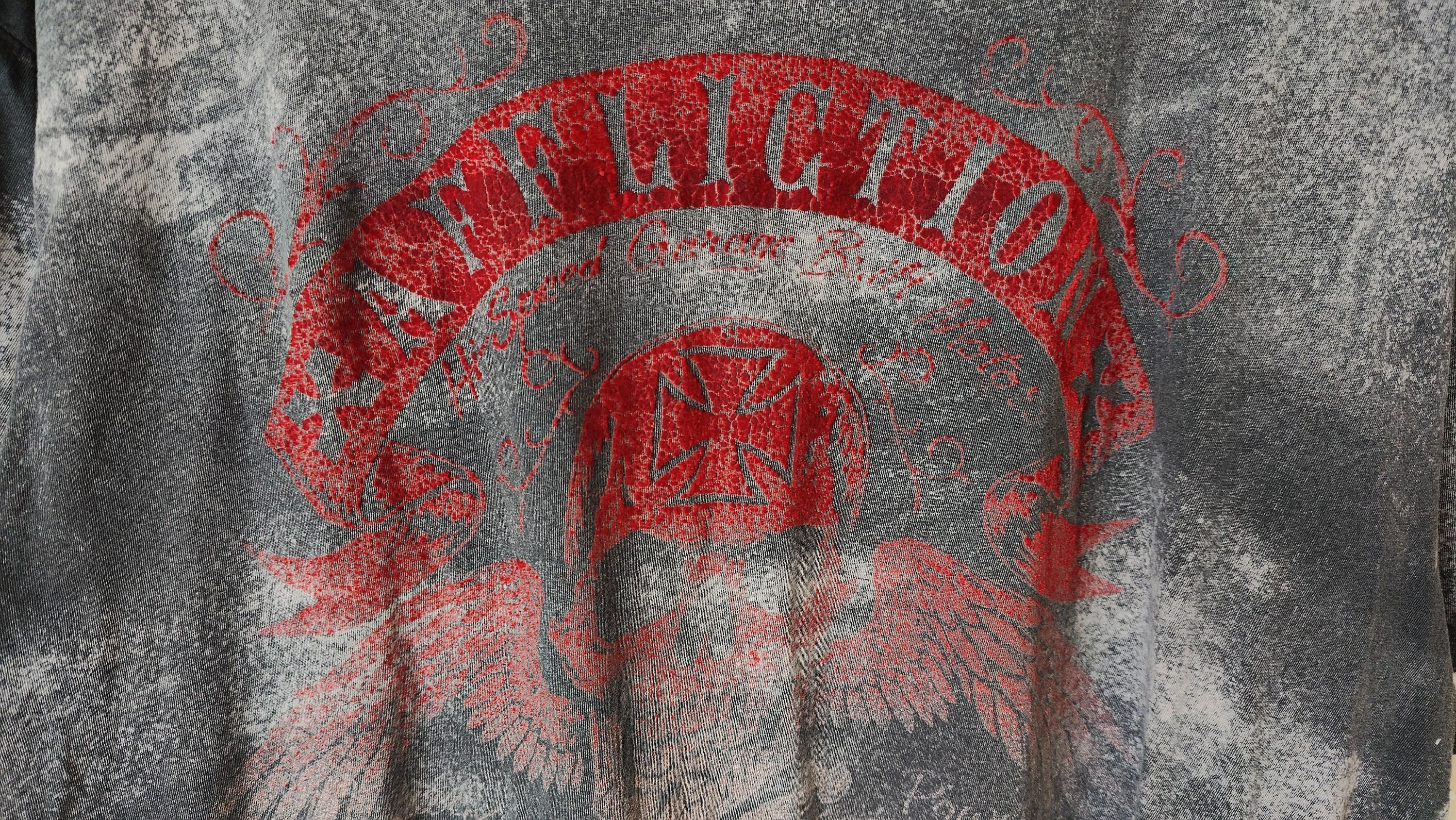 Affliction Affliction Y2K Opium American Customs Distressed Tshirt Size US XXL / EU 58 / 5 - 2 Thumbnail