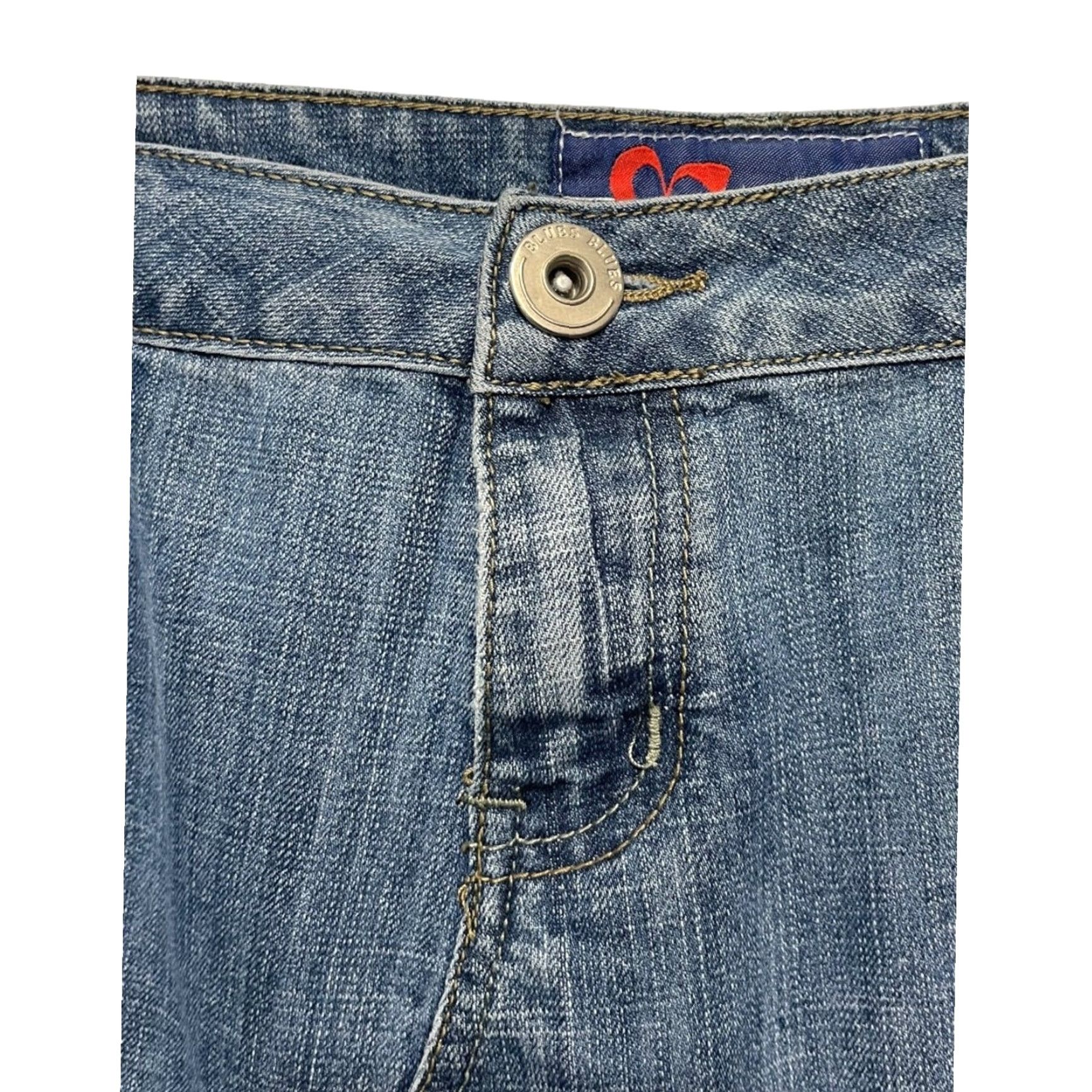 Denime VINTAGE Mwah Denim Skirt Midi Jeans 16W Plus Blue Embellished Pockets Women Ladies Size 38" / US 16 / IT 52 - 7 Thumbnail