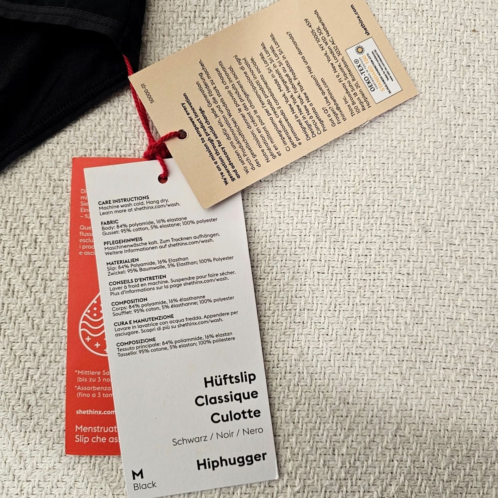 Vintage THINX Hiphugger Panties Menstrual Underwear Black M Absorbent Moisture Wicking Leak-Resistant Odor-Controling Brief Women XS-XL Size 32" / US 10 / IT 46 - 4 Thumbnail