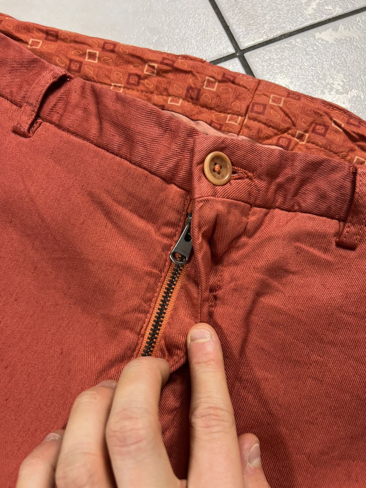 Etro Etro Milano casual linen cotton chino orange trousers Size US 34 / EU 50 - 12 Thumbnail