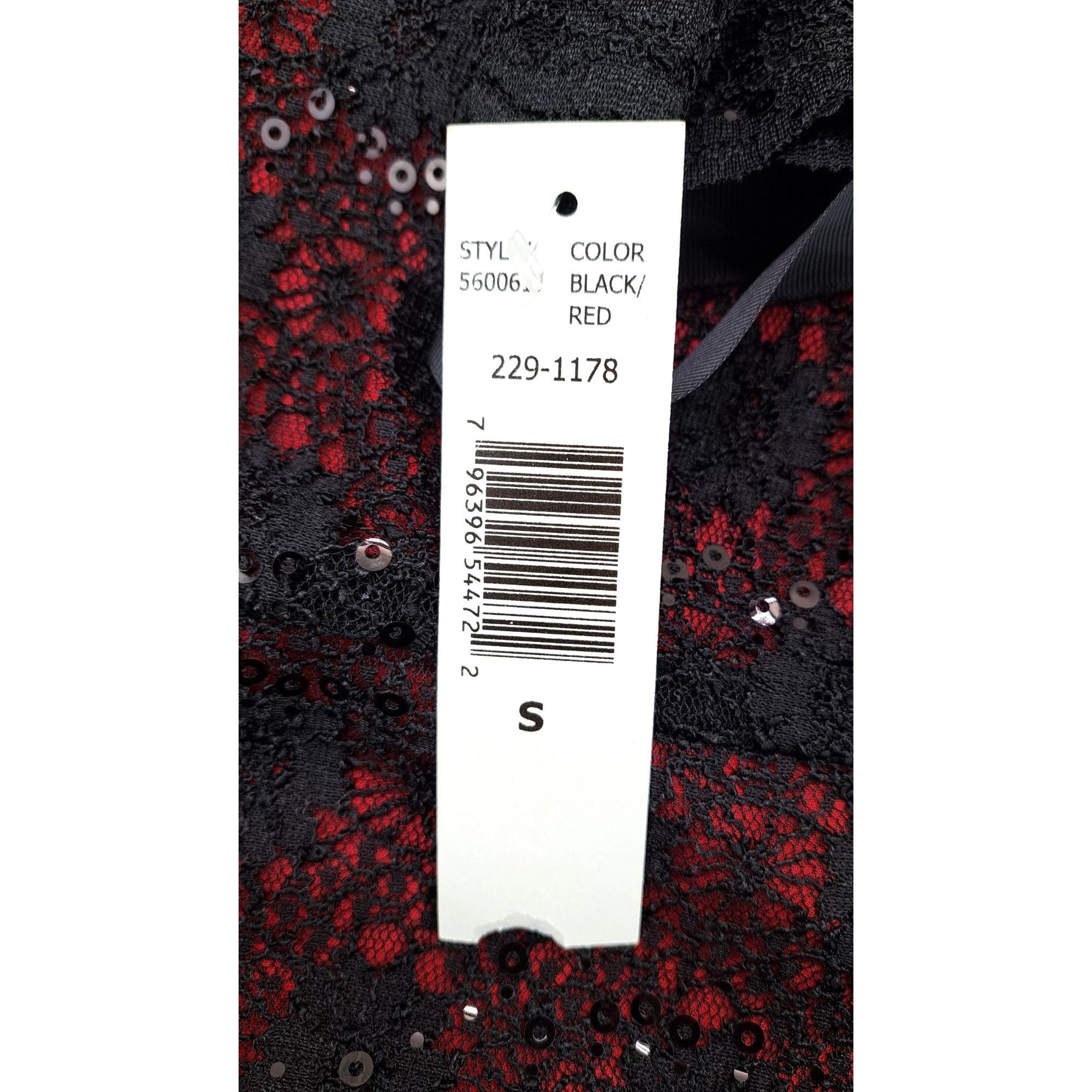 Other Blu Sage Black Red Lace Sparkle Top Women Small Holiday Size S / US 4 / IT 40 - 8 Thumbnail