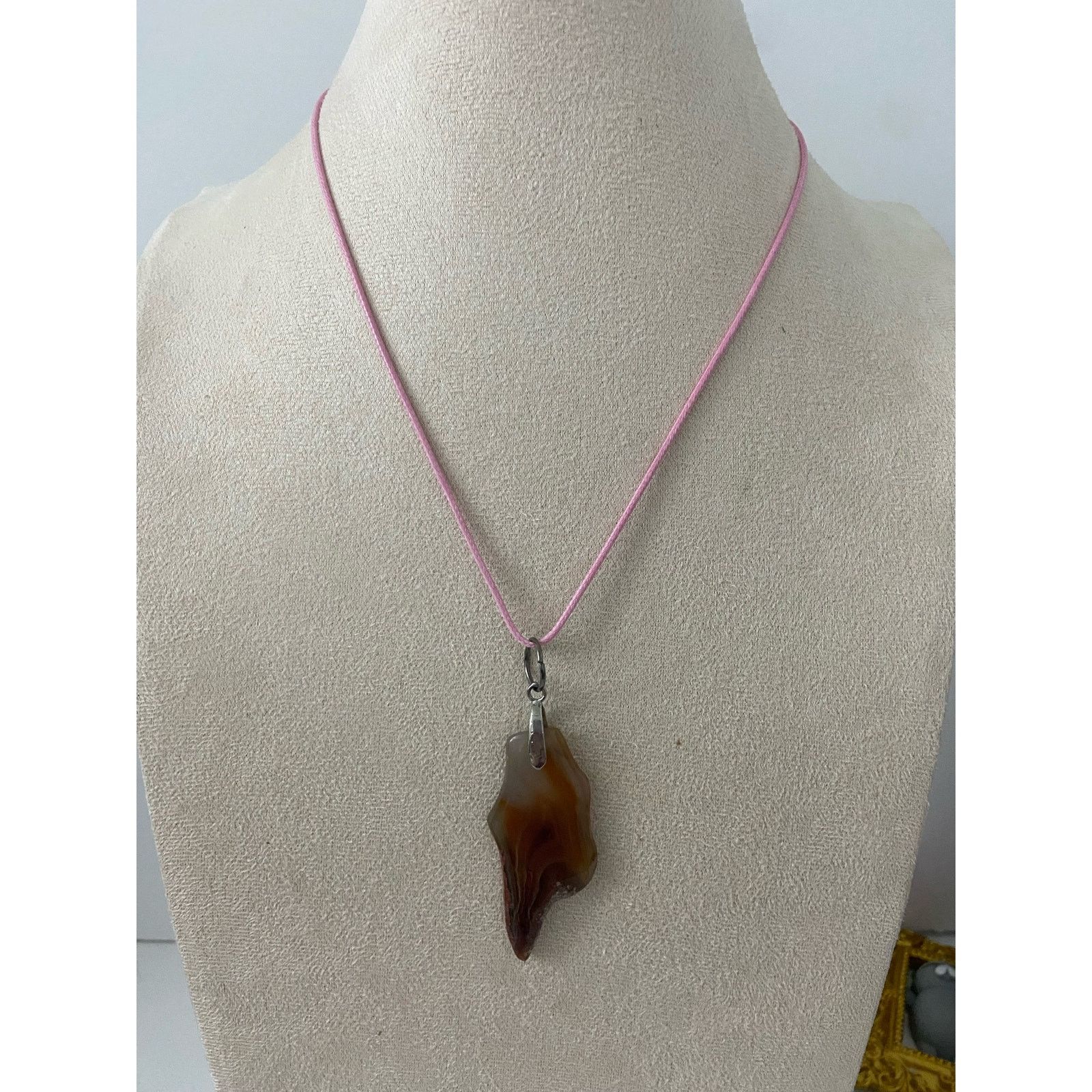 Other Brown agate slice pendant necklace Size ONE SIZE - 1 Thumbnail
