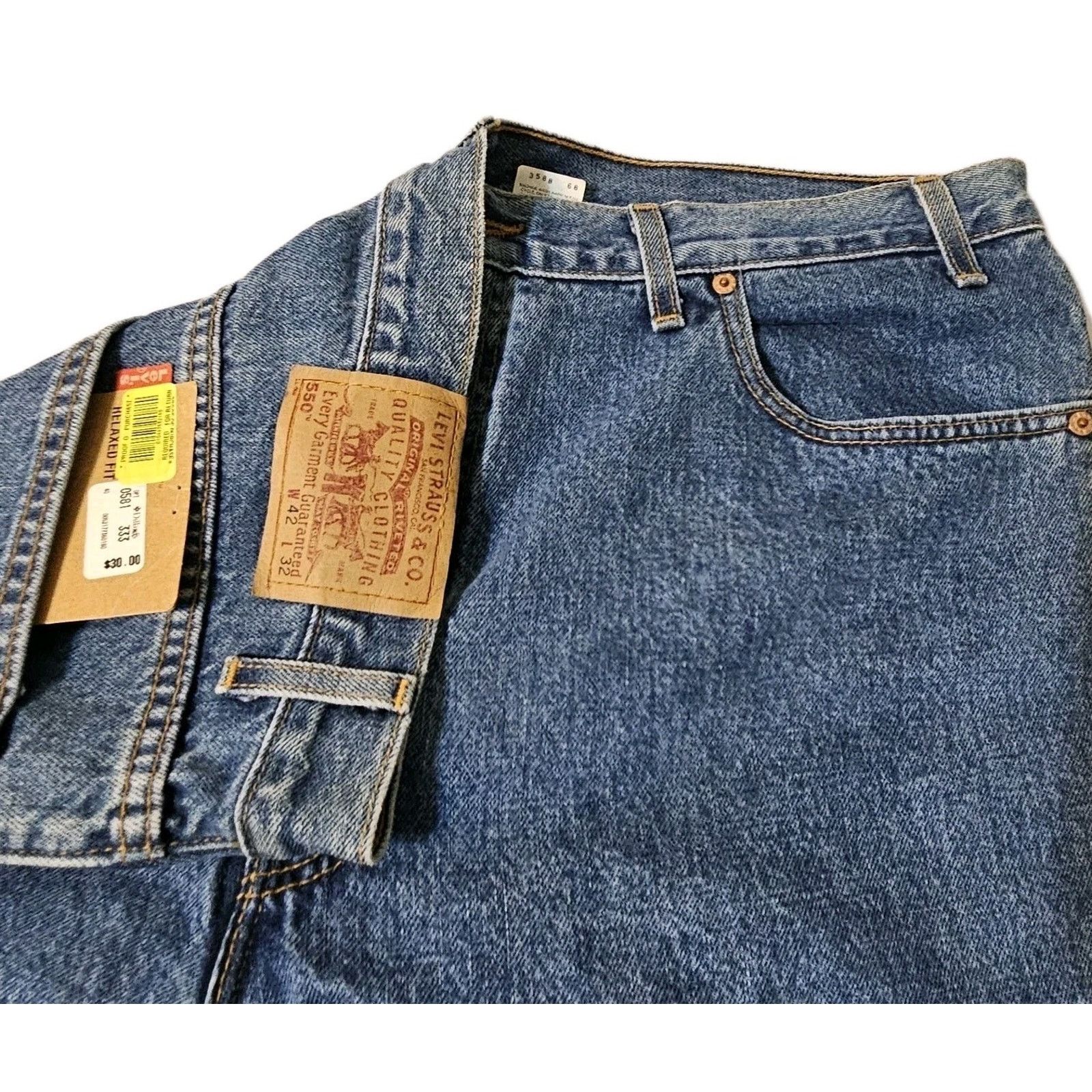 Levi's NWT Vintage Levi’s 550 Relaxed Jeans 40x32 Light Wash New Size US 40 / EU 56 - 1 Thumbnail