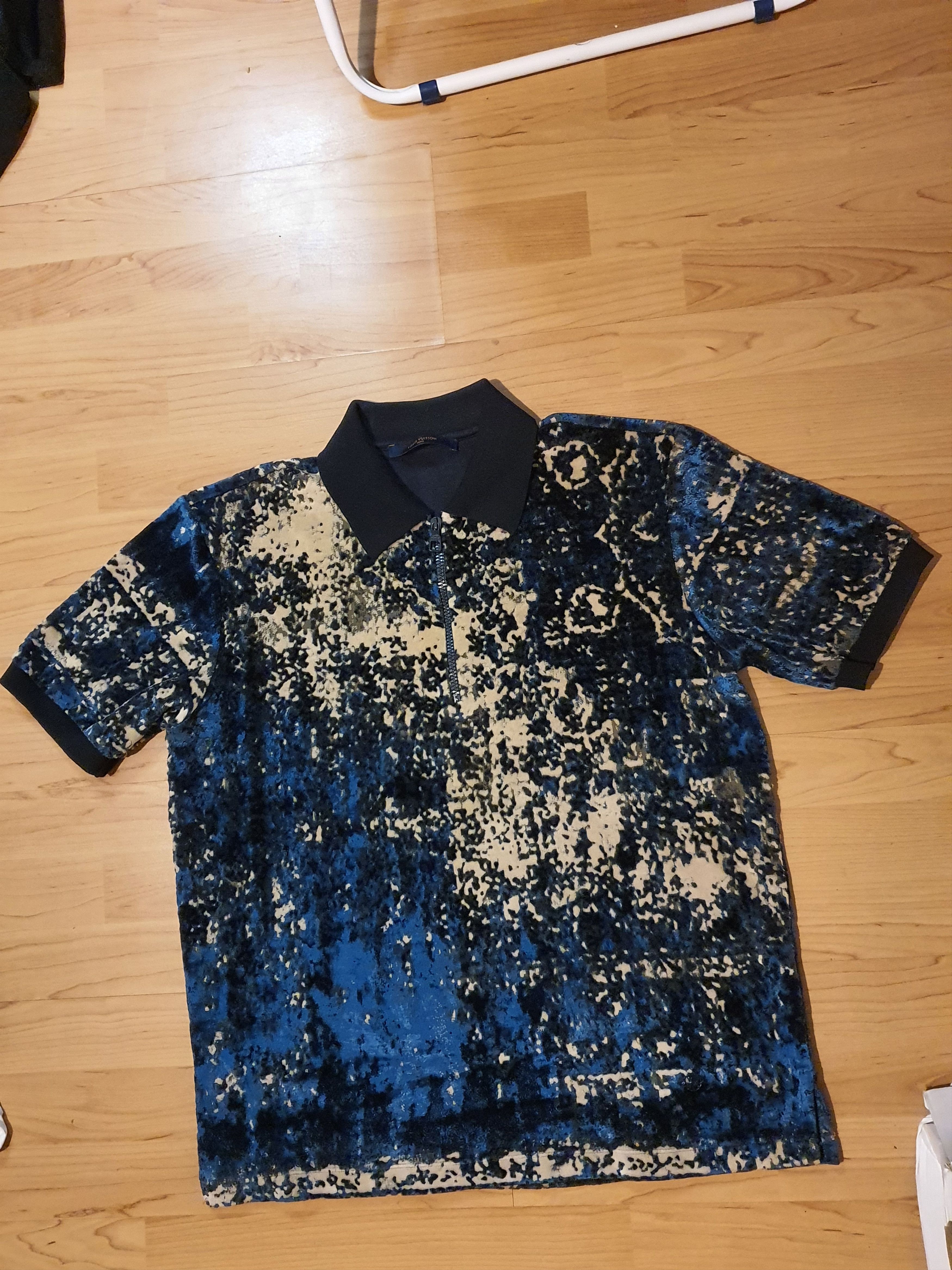 Louis Vuitton Louis Vuitton Half Zip Short Sleeve Persian Polo 