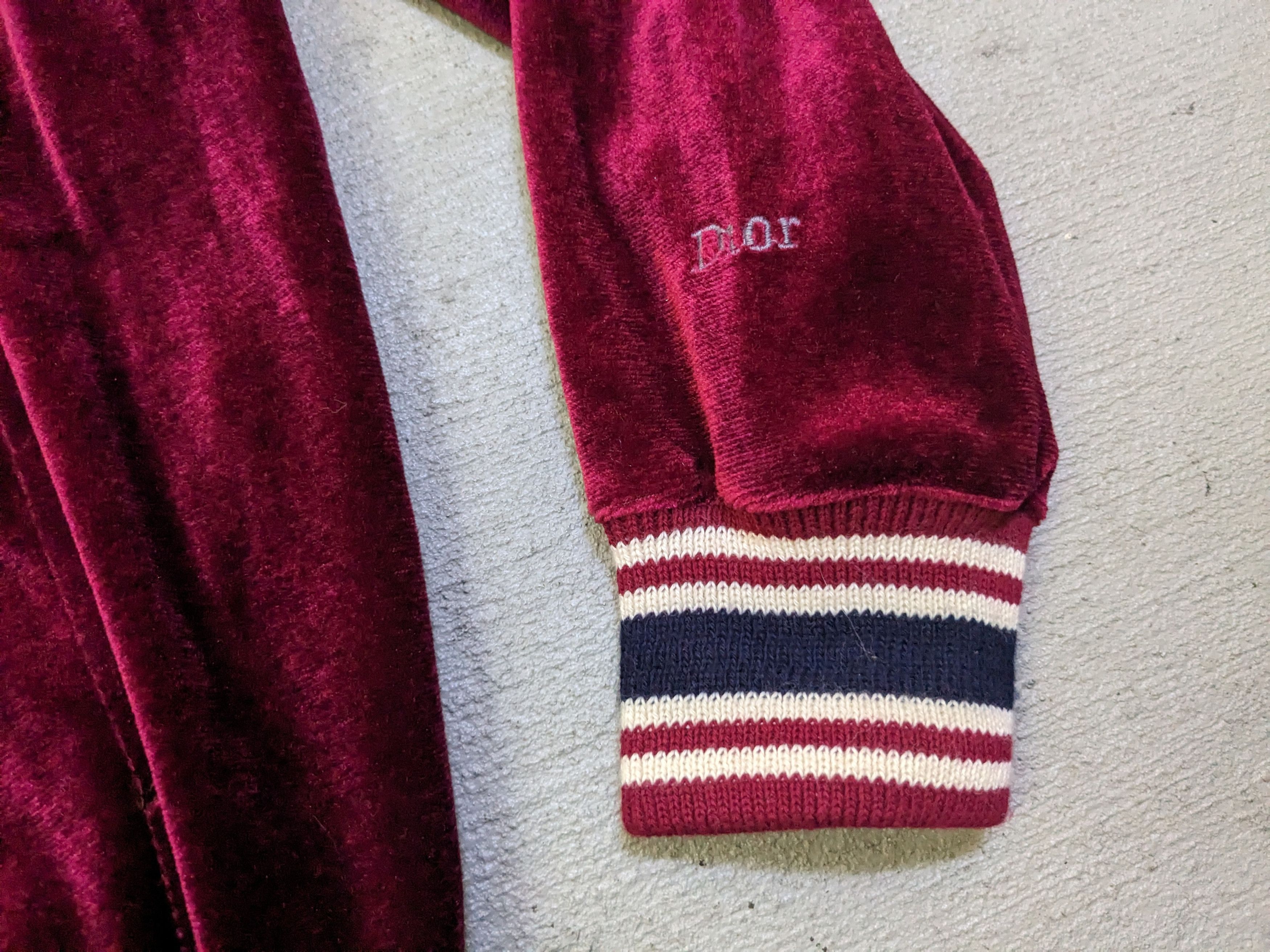 Christian Dior Monsieur Vintage Christian Dior Velvet Zip Up Shirt Medium Burgundy Size US M / EU 48-50 / 2 - 3 Thumbnail