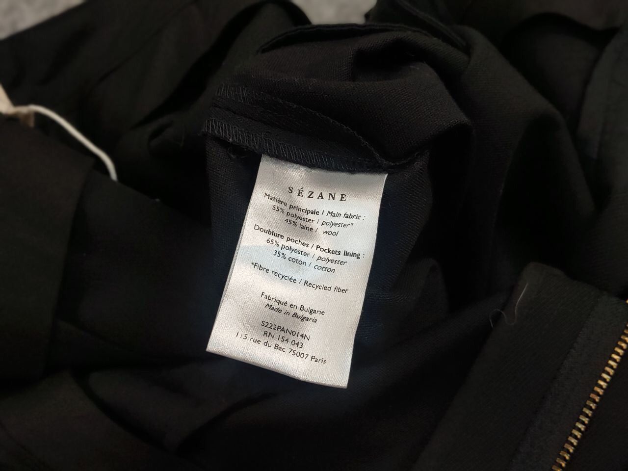 Sezane Sezane Paris Design Black Womens Ankle Trouser Pants Size 34" / US 12 / IT 48 - 12 Thumbnail