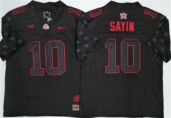 Other Men's Ohio State Buckeyes #10 Julian Sayin Black Size US XL / EU 56 / 4 - 1 Thumbnail