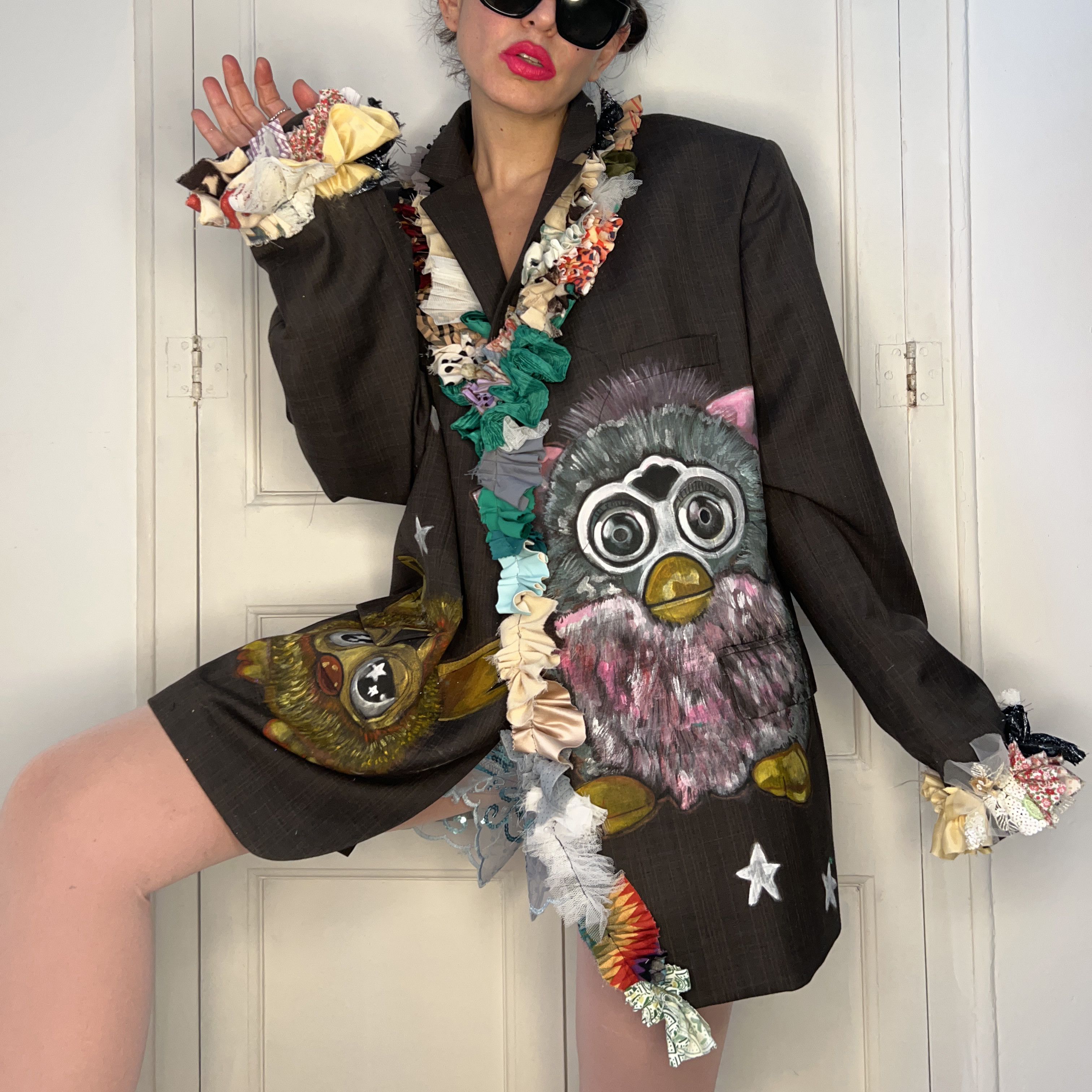 Custommade Hand Painted 90s Nostalgia Toy Art Blazer Size 4XL / US 24-26 - 9 Thumbnail