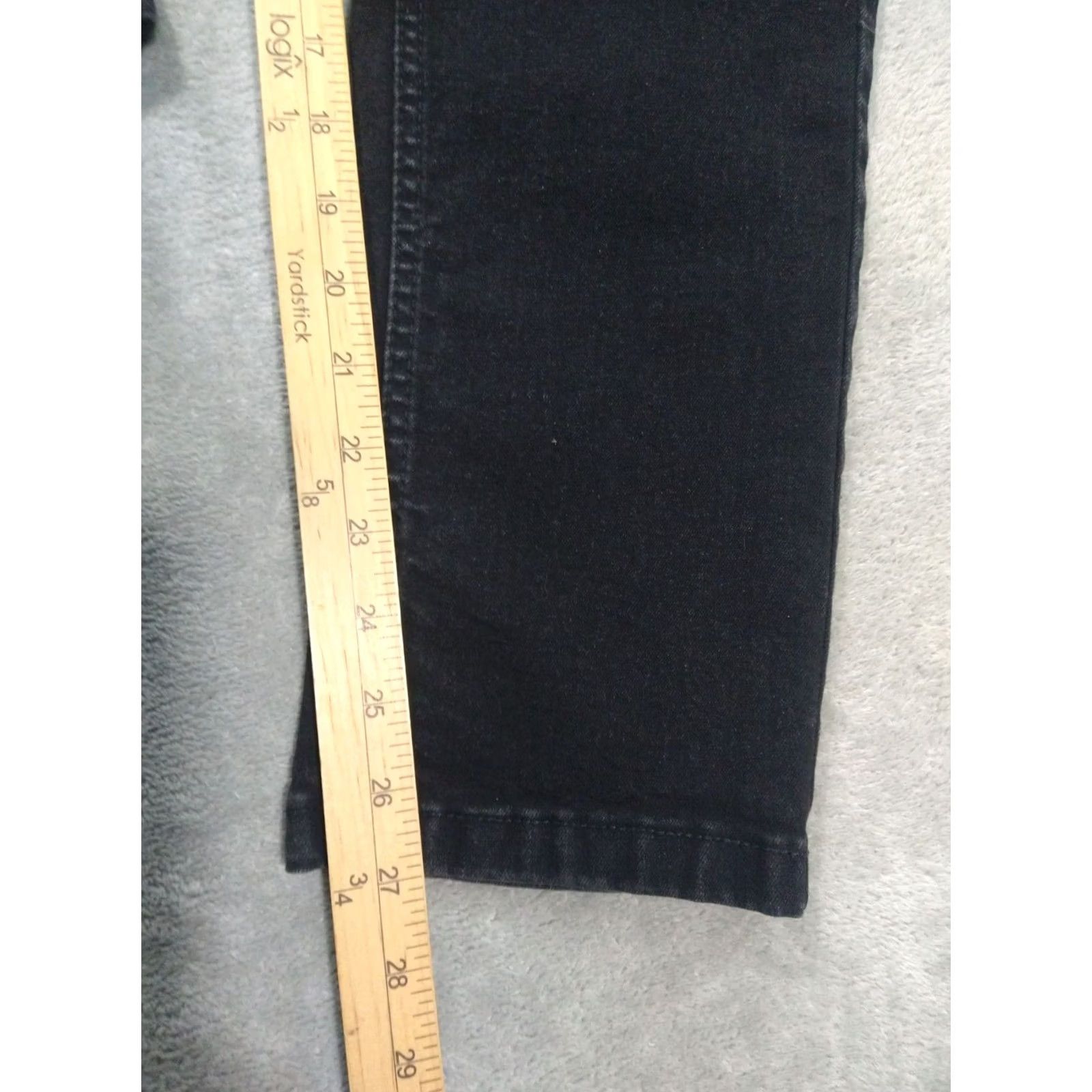 Denime The Perfect Jean NYC Jeans Mens 33x28 Black Denim Skinny Fit Stretch Dark Wash Jeans Mens Black Denim Skinny 90s? No decade info Size US 34 / EU 50 - 5 Thumbnail