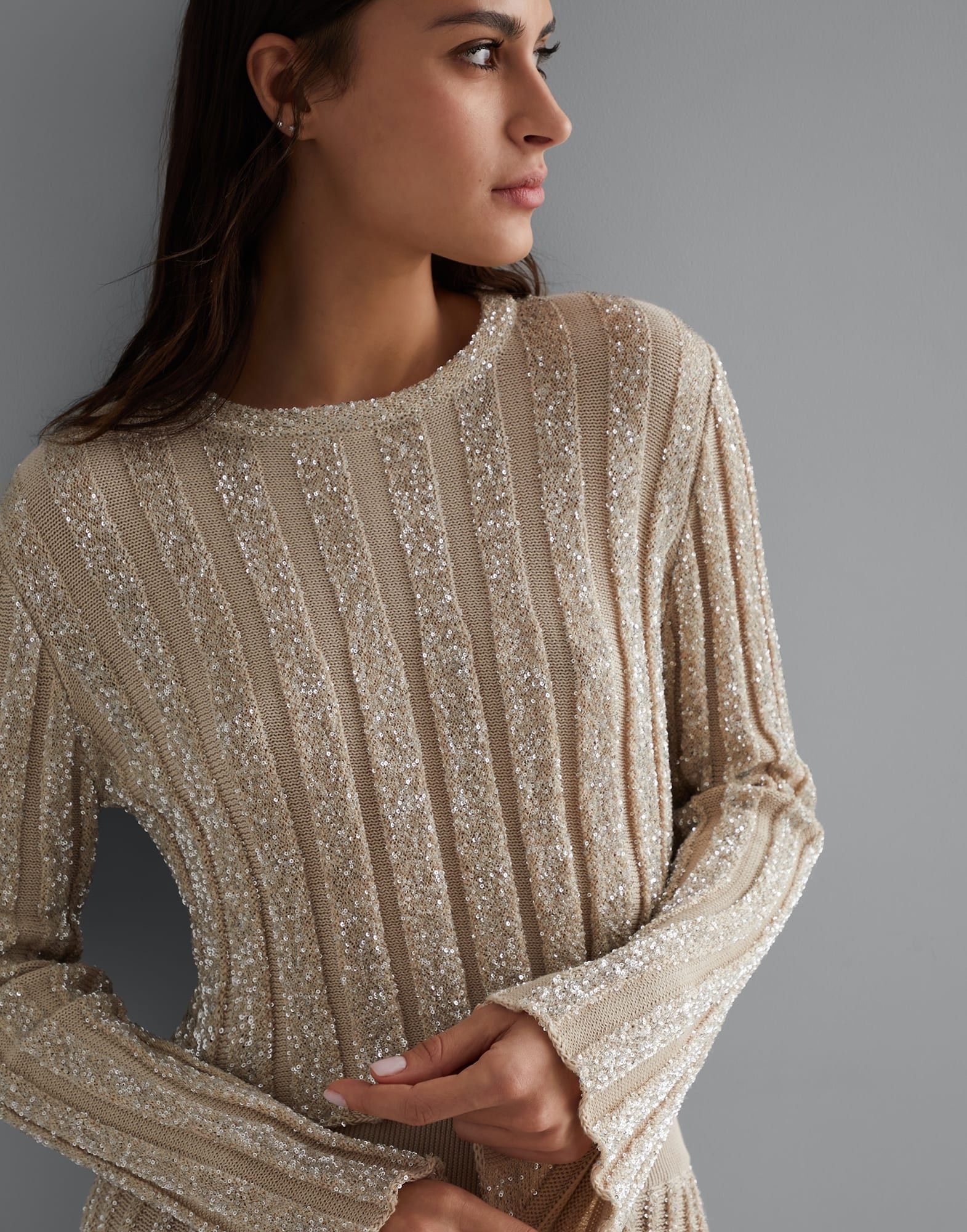 Brunello Cucinelli o1la1rc1a0425 Sweater in Beige Size S / US 4 / IT 40 - 3 Thumbnail