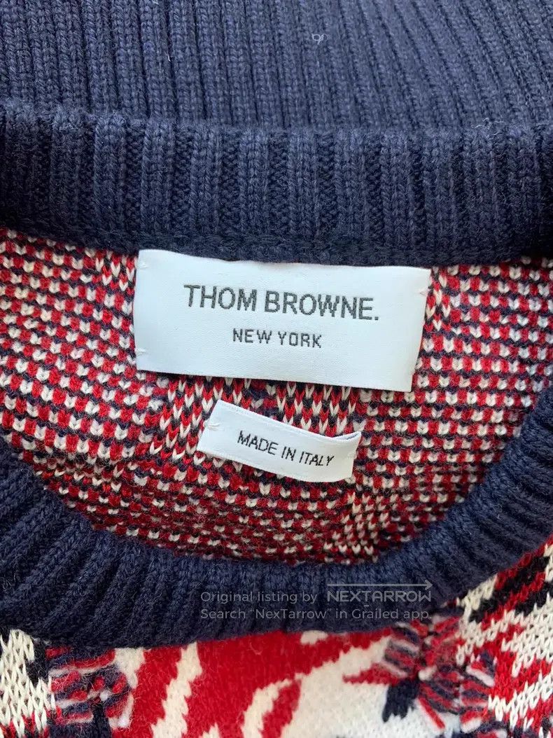 Thom Browne Thom Browne Red Houndstooth Sweater Size US S / EU 44-46 / 1 - 4 Thumbnail