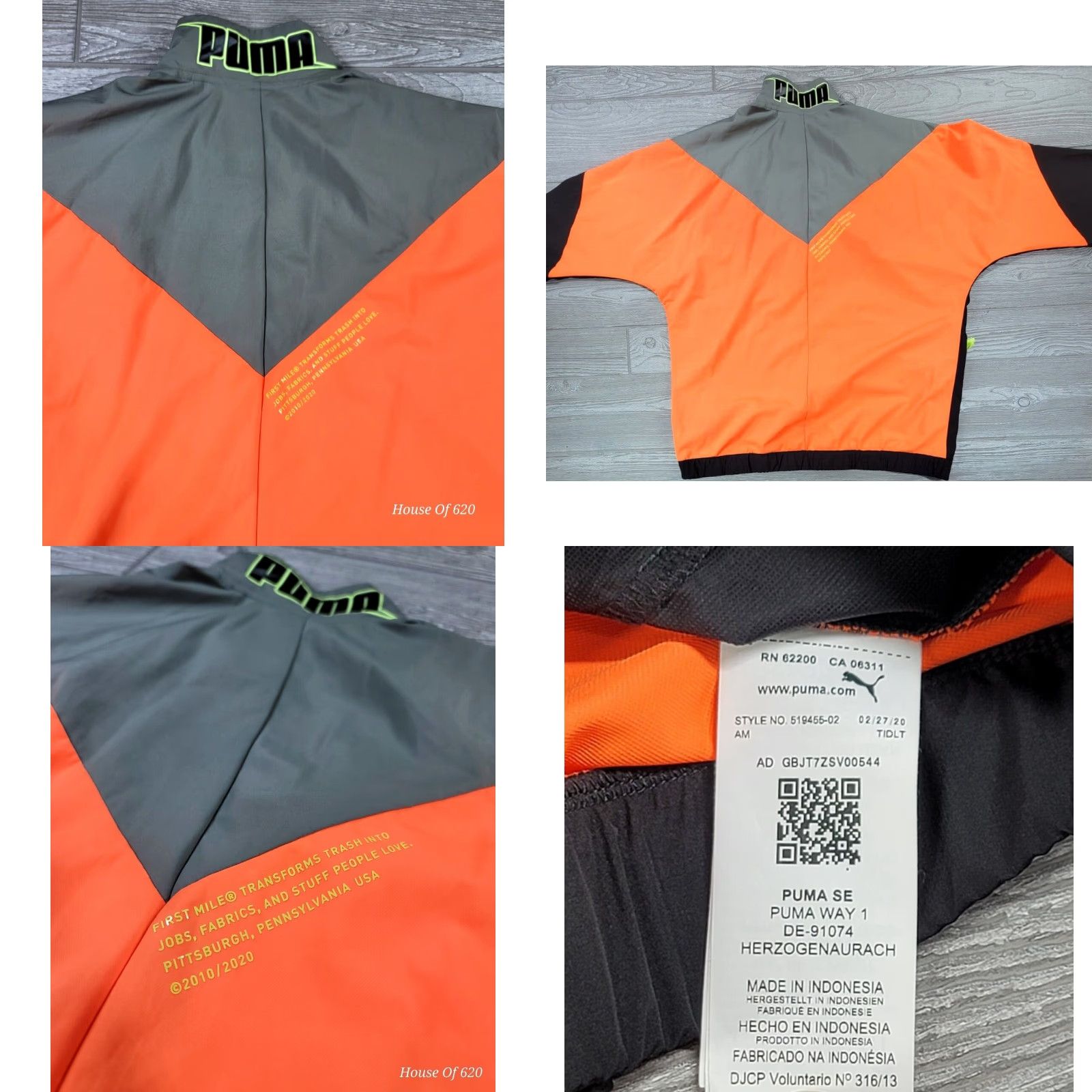 Puma Puma First Mile Track Jacket XL Orange Black Windcell 1/2 Zip Mens Multicolor Shirt Jacket Regular Fit Size US XL / EU 56 / 4 - 8 Thumbnail