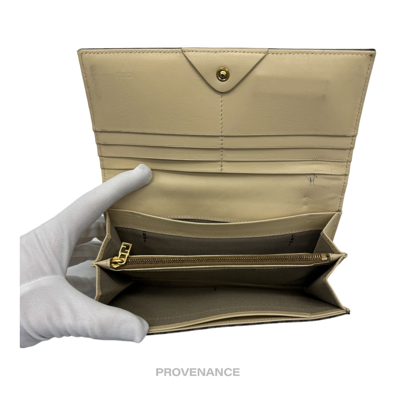 Fendi 🔴 Fendi Snap Long Wallet - Striped Pequin Size ONE SIZE - 8 Thumbnail