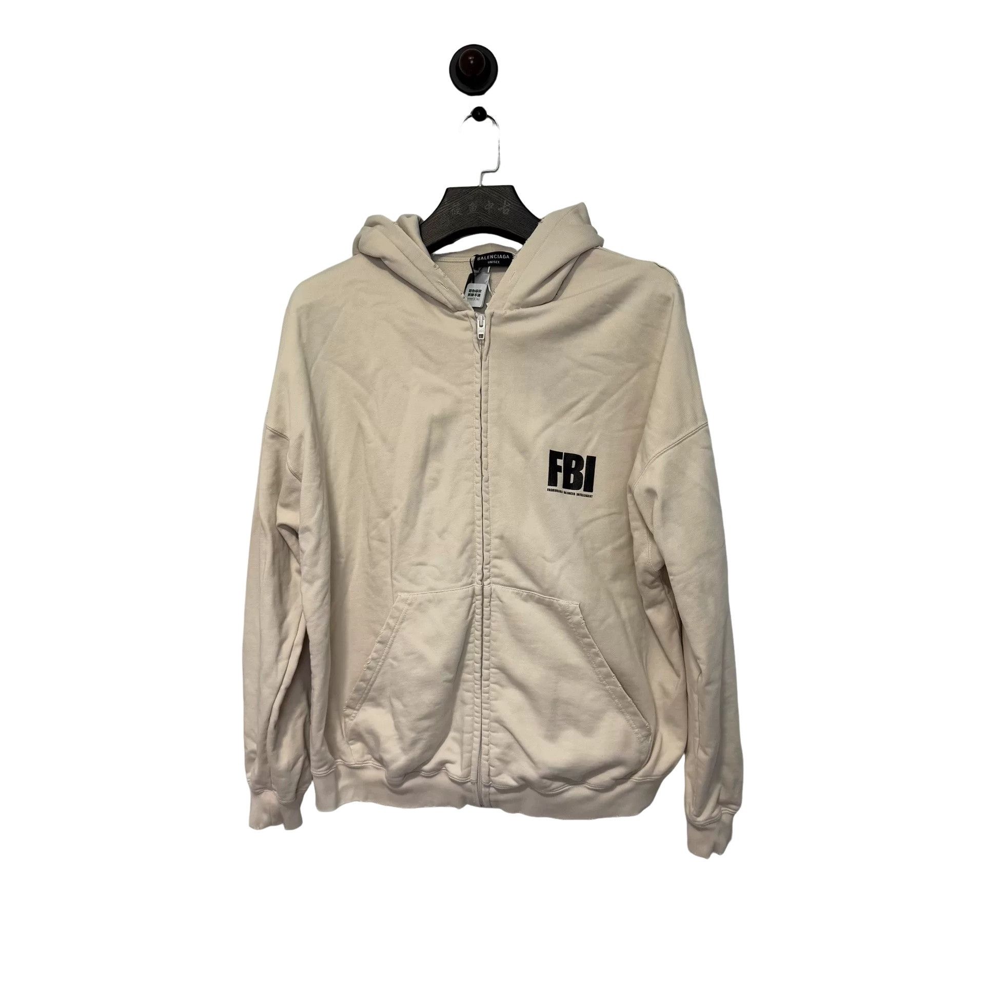 Balenciaga Balenciaga FBI Zip-Up Hoodie Beige Size S Size US S / EU 44-46 / 1 - 1 Thumbnail