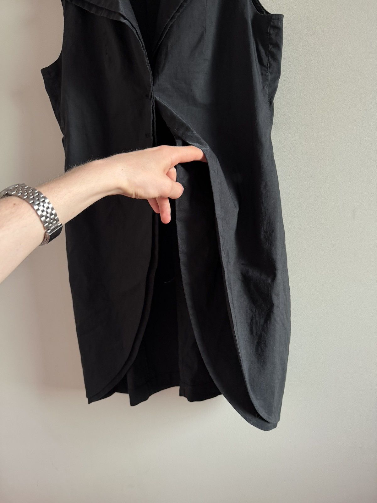 Sarah Pacini Sarah Pacini Linen Long Vest Minimalist Sleeveless Coat Size M / US 6-8 / IT 42-44 - 4 Thumbnail