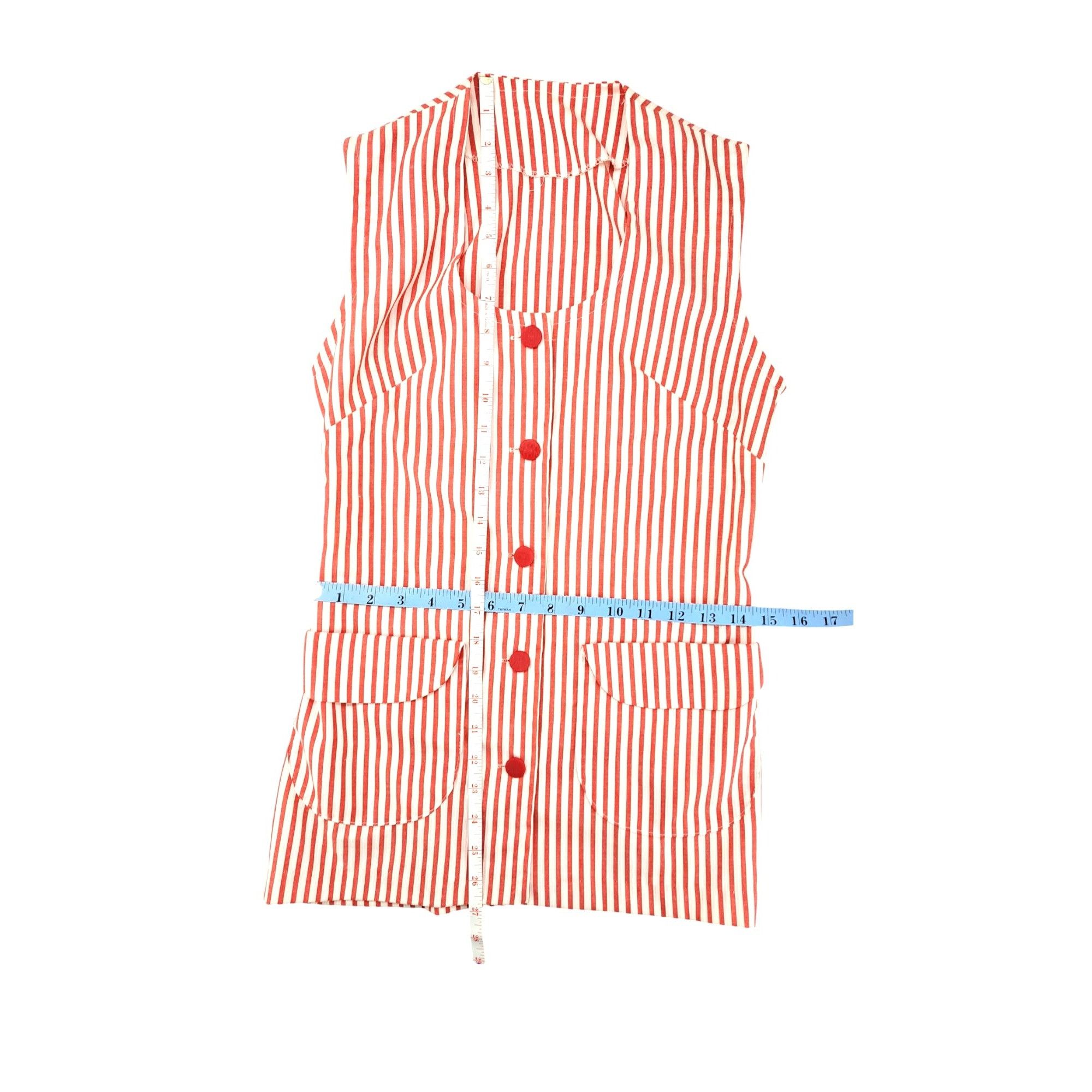 Imperial Vintage Candy Striper Uniform 1970s Red White Top Pants Hat Size S / US 4 / IT 40 - 15 Thumbnail
