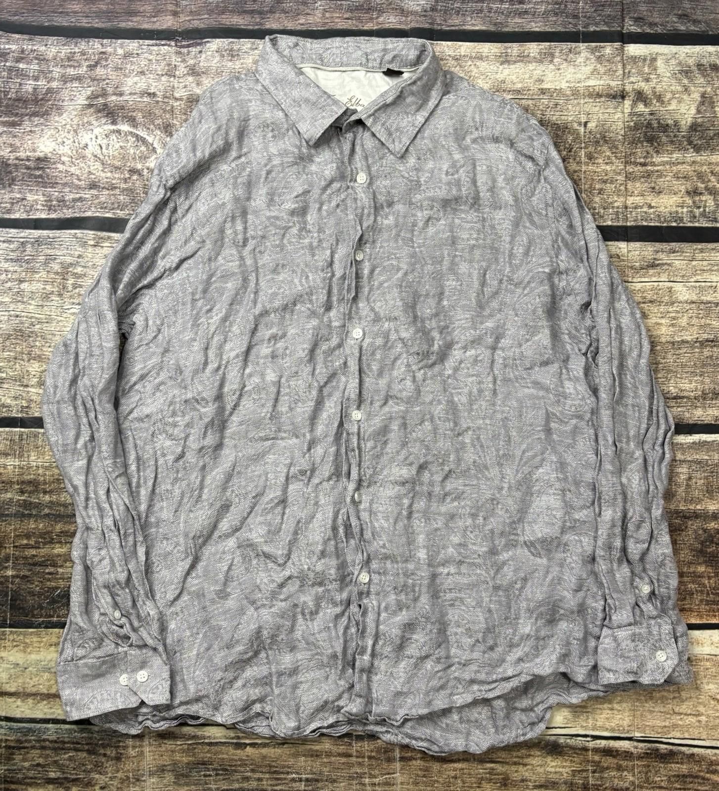 Tasso Elba Tasso Elba Shirt Mens 2XL Linen Geometric Gray Button Down Size US XXL / EU 58 / 5 - 1 Thumbnail