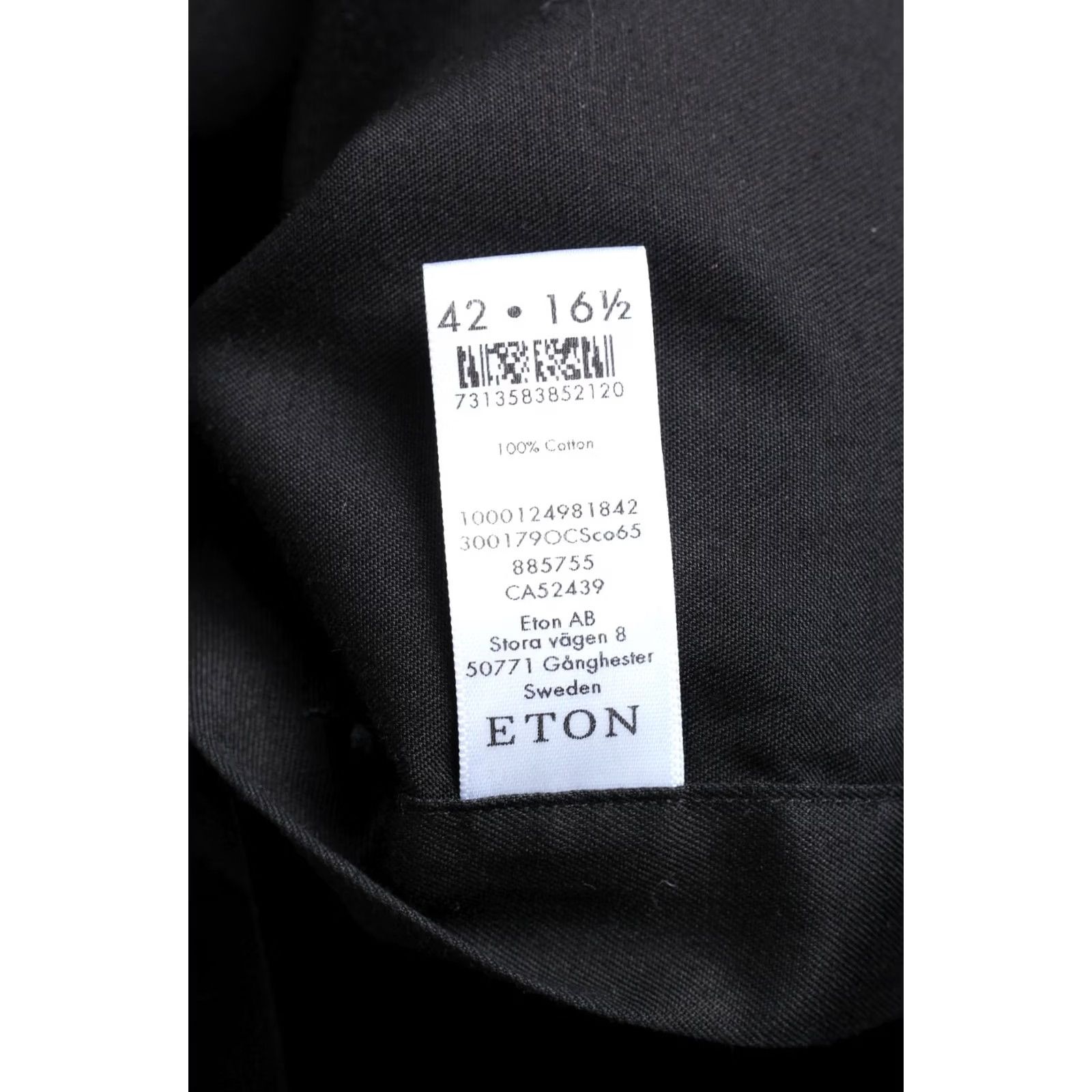 Eton ETON Shirt Men 42 16 ½ Contemporary Fit Long Sleeve Formal Business VR3633 Shirt Mens Black 90s? Size 42R - 6 Thumbnail