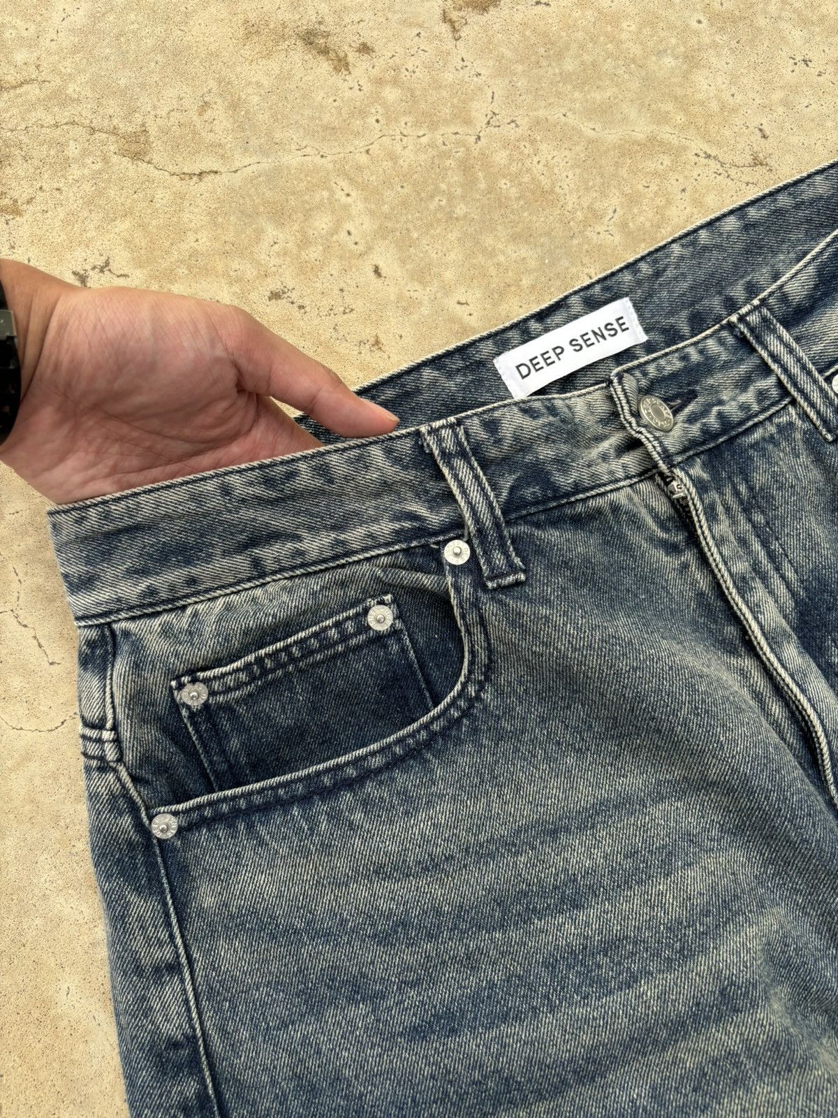 If Six Was Nine Rare DEEP SENSE Design Baggy Denim Blue Jeans Size US 34 / EU 50 - 13 Thumbnail