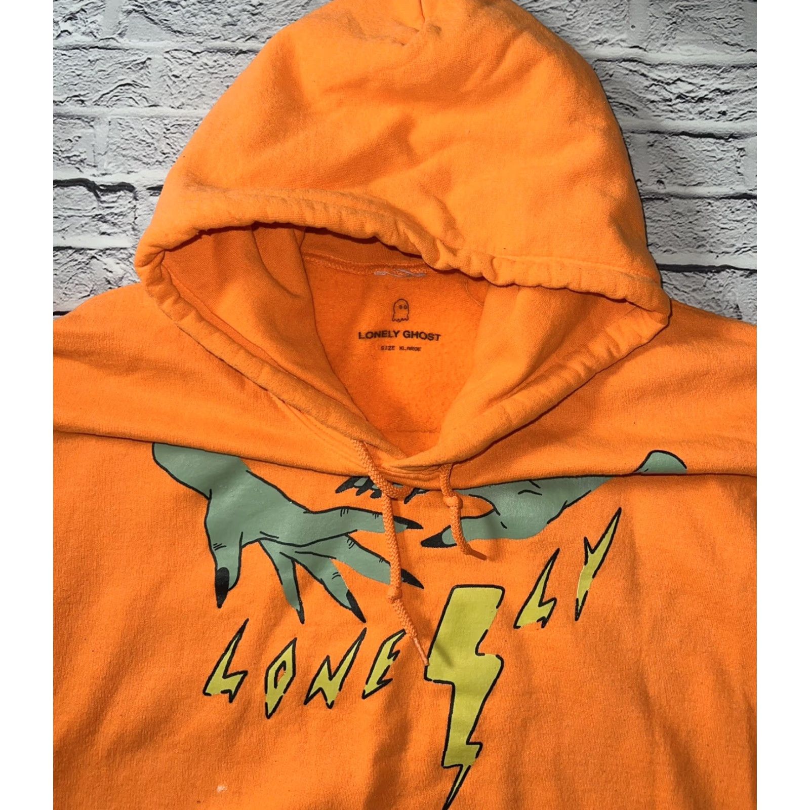 Vintage Lonely Ghost Hoodie Orange XL Unisex Adults Activewear Pullover Hoodie Orange Unisex Adults XL Orange Size XL / US 12-14 / IT 48-50 - 3 Thumbnail