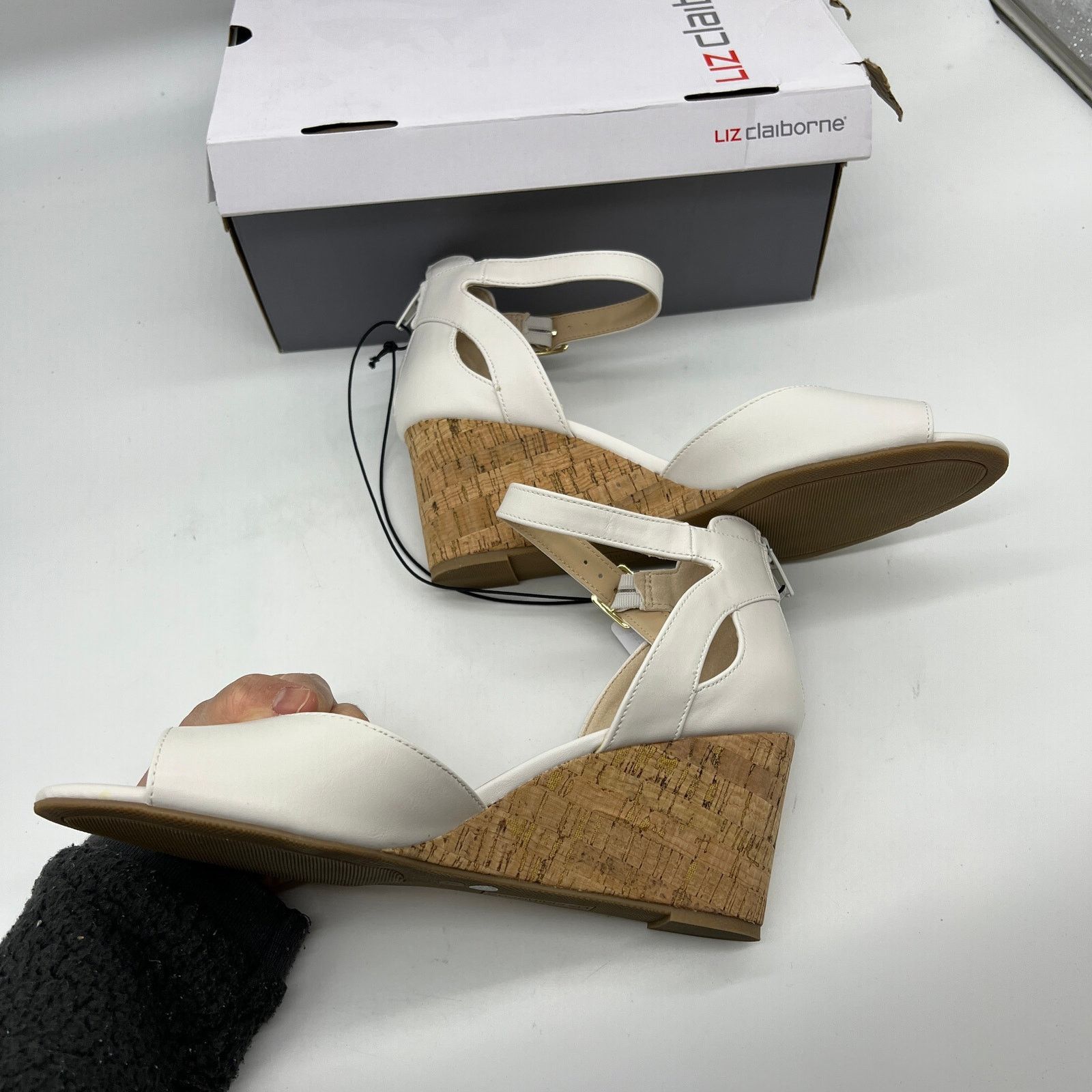 Other Liz Claiborne Womens Octavia Wedge Sandals White Size 11M Size US 11 / IT 41 - 9 Thumbnail