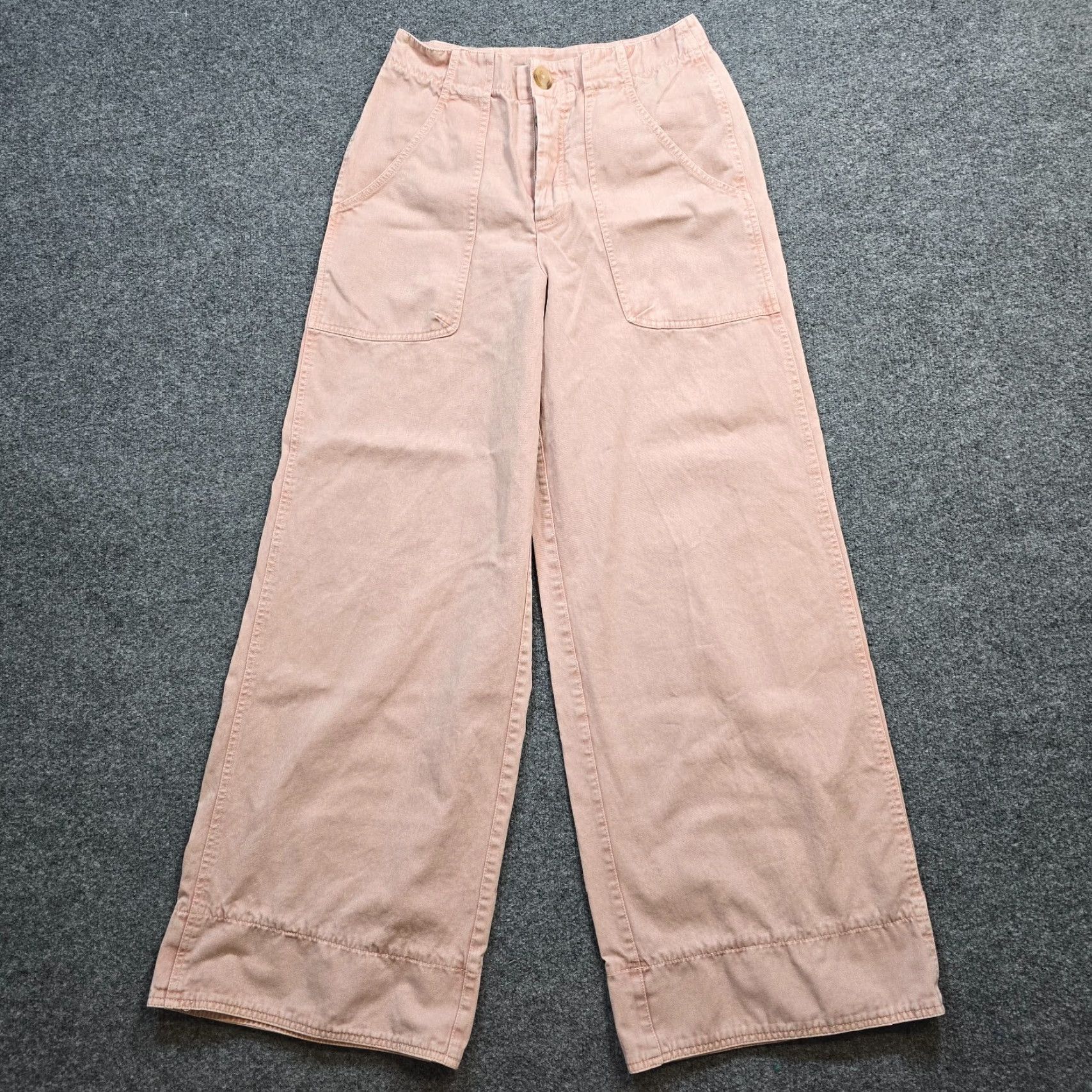 Free People Free People Jeans Womens Size 4 Pink Wide Leg Button Fly Boho Casual Capsule Size 27" / US 4 / IT 40 - 2 Thumbnail