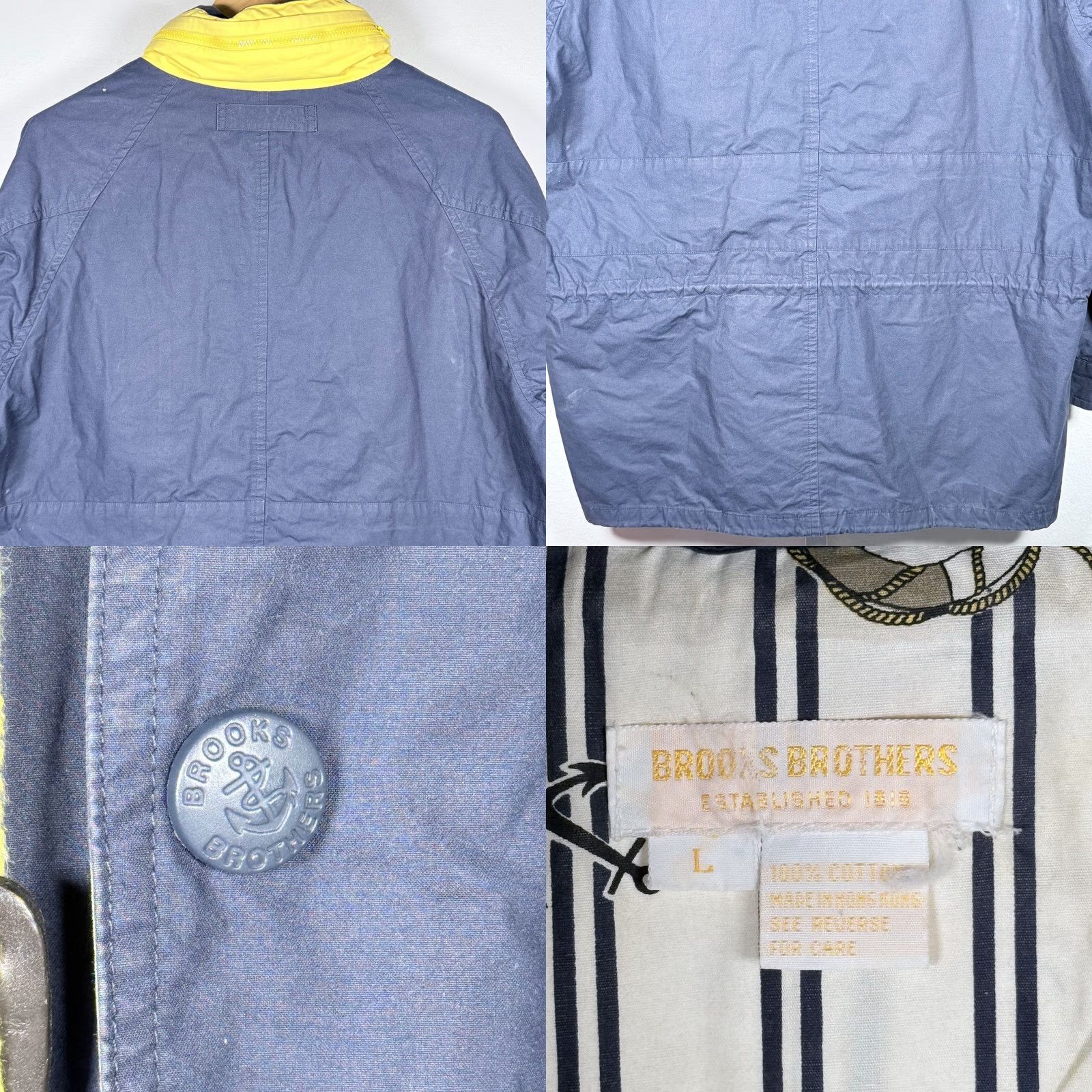 Brooks Brothers Brooks Brothers Jacket Navy Blue Pockets Snap Full Zip Men Large Parka Nautical Patterning? Size US L / EU 52-54 / 3 - 8 Thumbnail