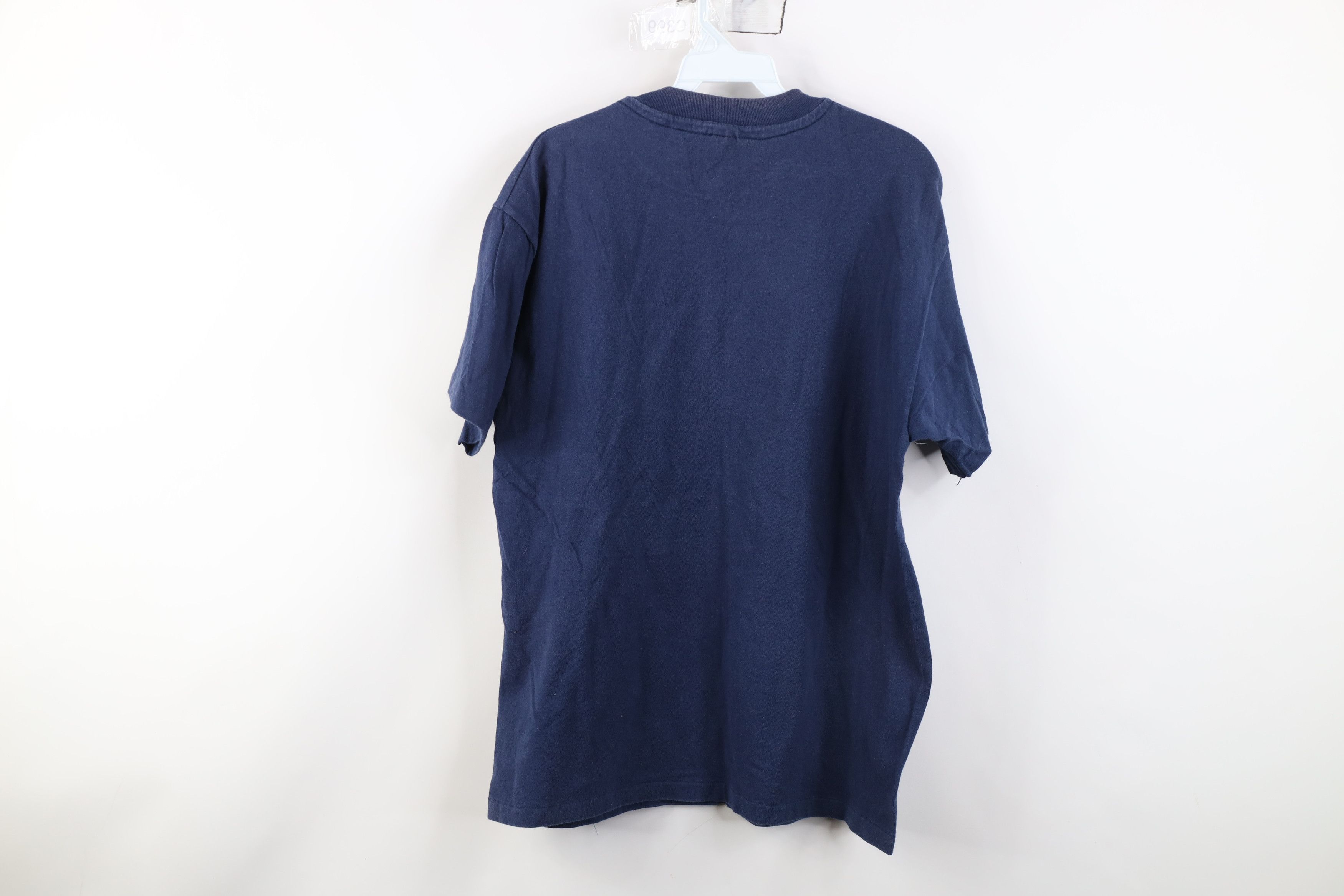 Hanes Vintage 90s Hanes Heavyweight Cotton T-Shirt Navy Blue USA Size US L / EU 52-54 / 3 - 10 Thumbnail