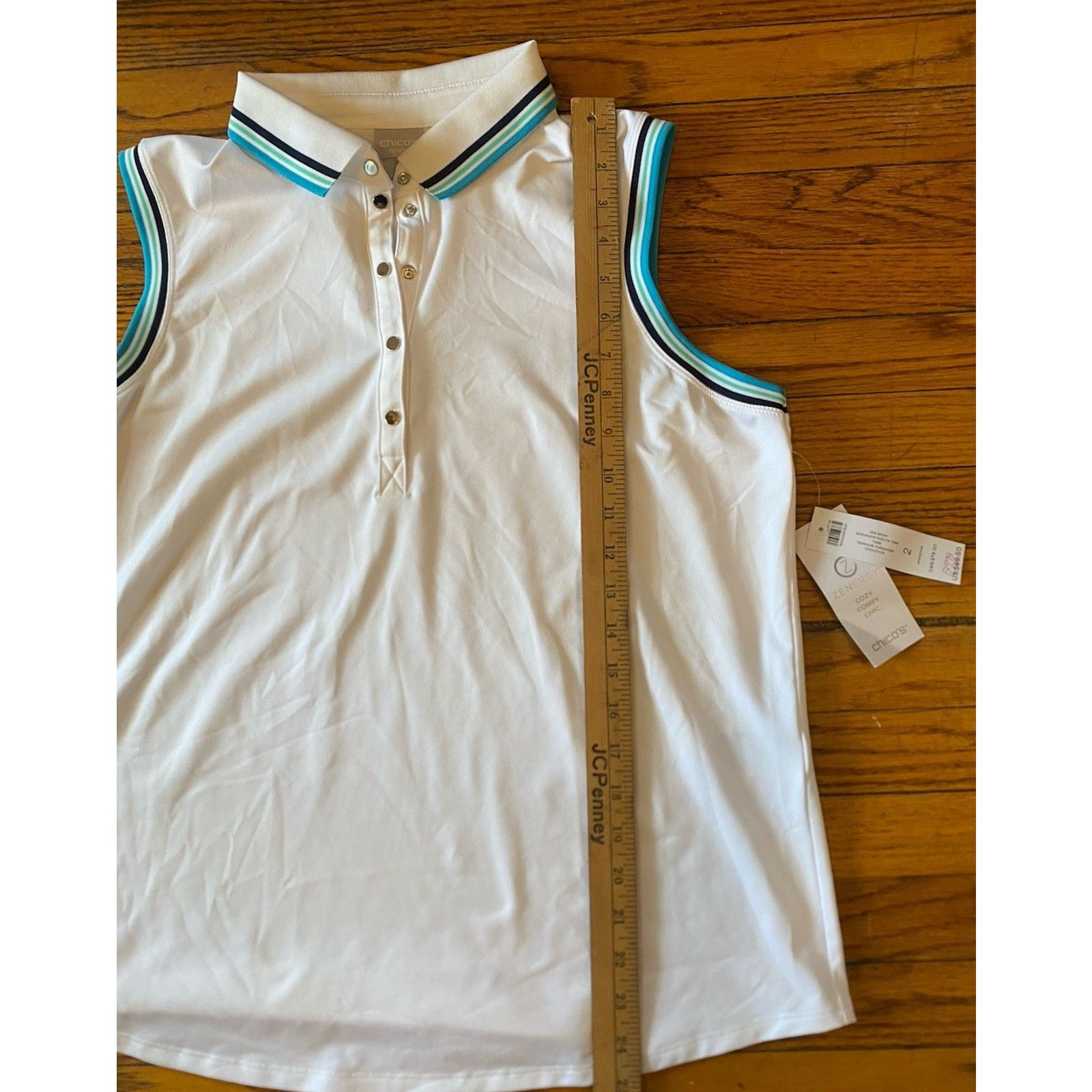 Chicos Chicos Zenergy NWT Size 2 US L UPF Sleeveless Polo Tank Top Size L / US 10 / IT 46 - 5 Thumbnail