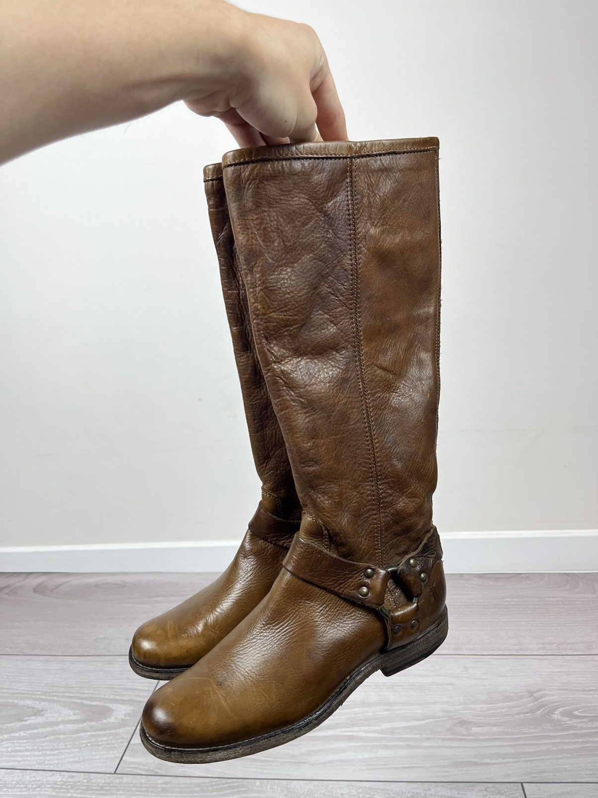 Frye Frye USA Melissa Brown Leather High Womens Boots Size US 7 / IT 37 - 8 Thumbnail