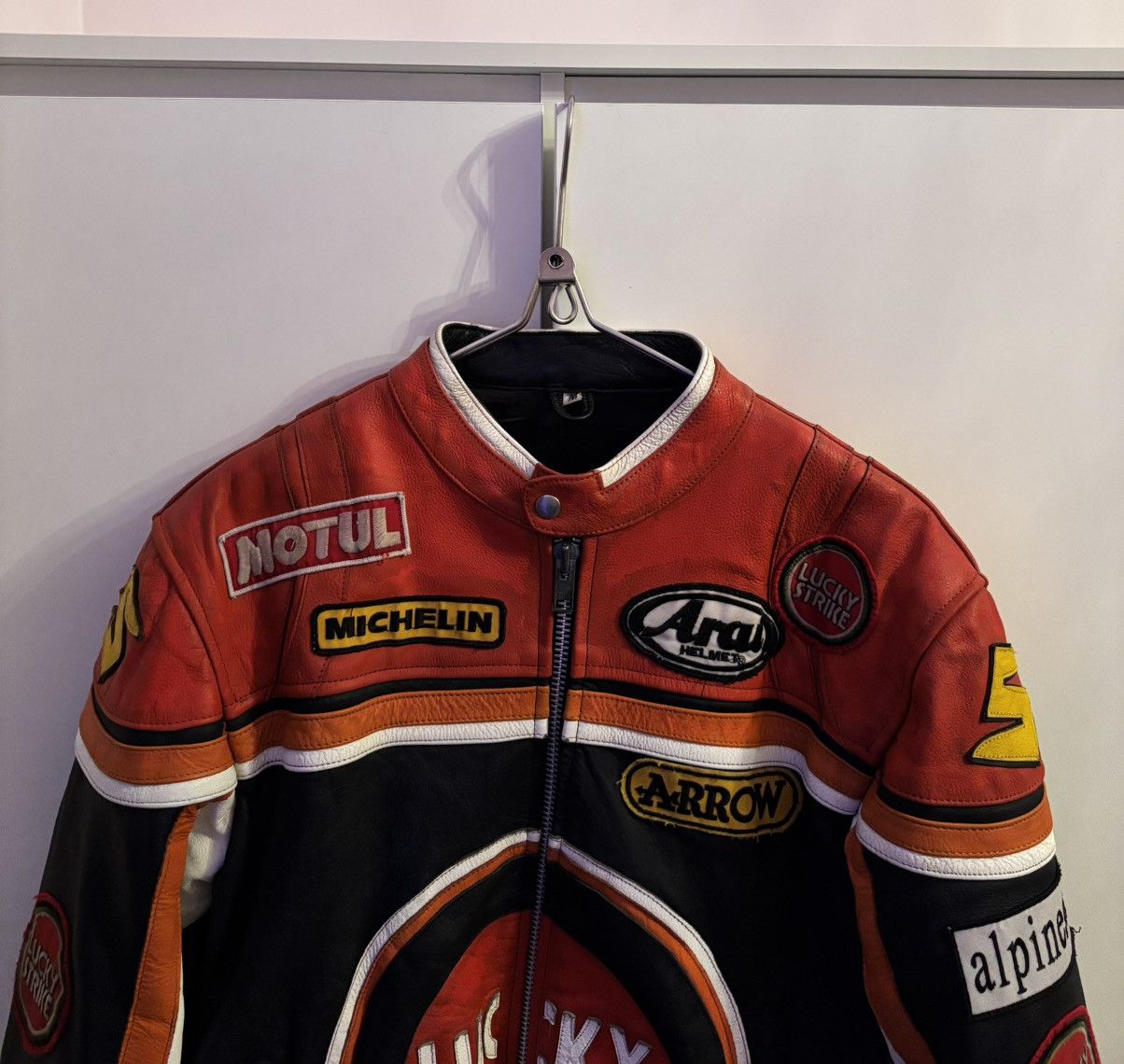 Vintage 90s Lucky Strike Leather Jacket Alpinestars