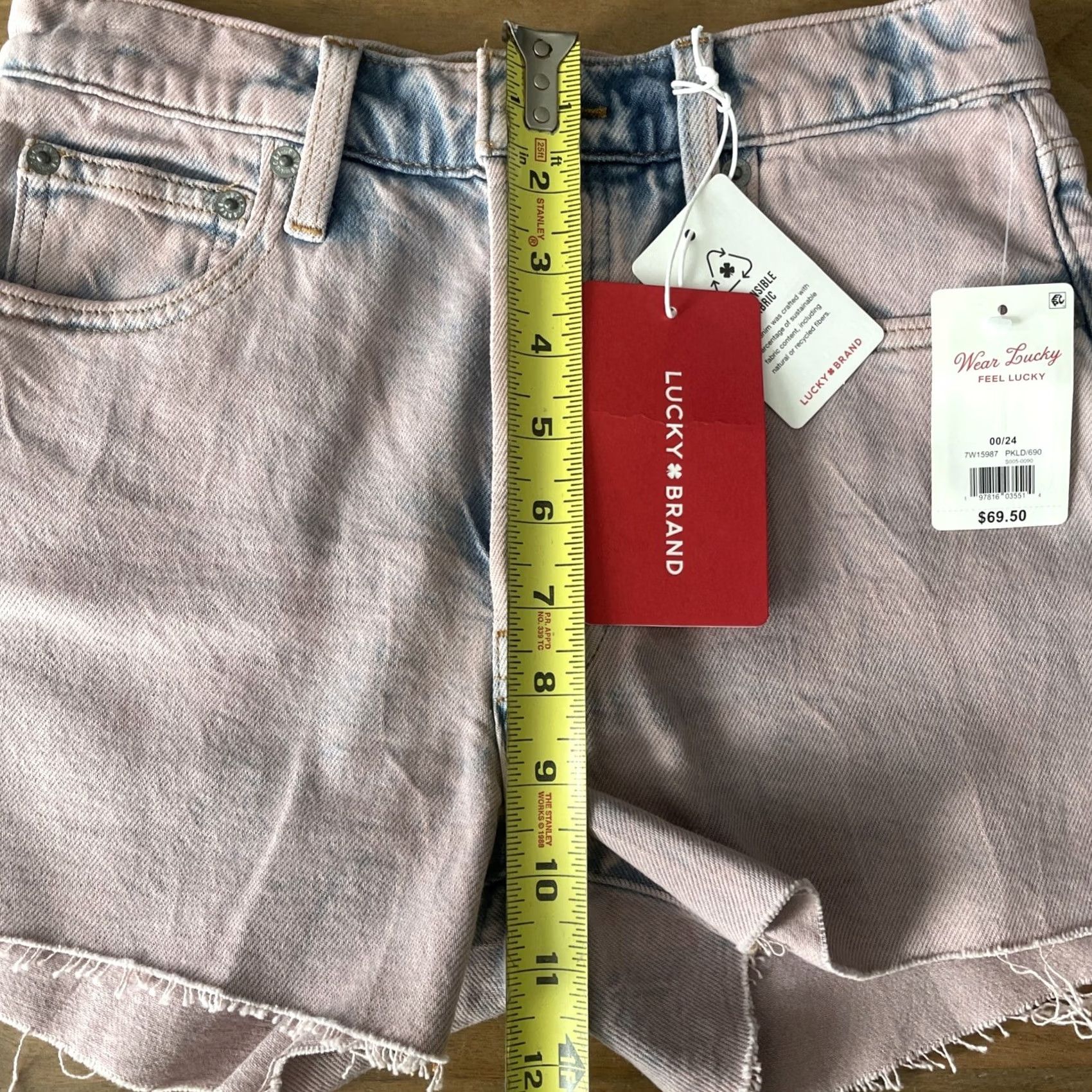 Lucky Brand Lucky Brand Pink Womens Mom Shorts 00 High Rise Cut Off Raw Hem Stretch Size 24" / US 00 / IT 34 - 6 Thumbnail