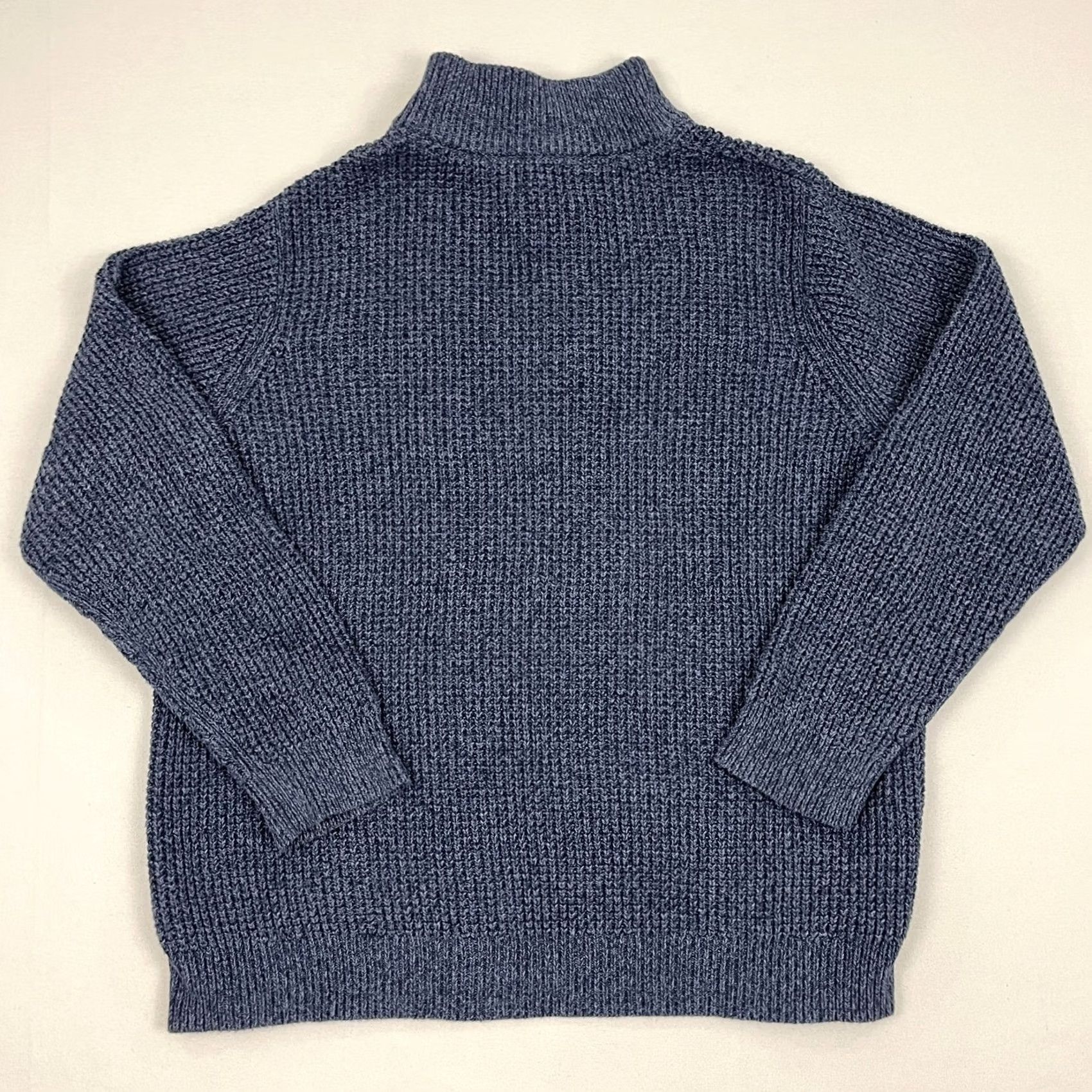 Vintage LL Bean Sweater Mens XL Blue Waffle Knit Organic Cotton Quarter Zip Pullover Size US XL / EU 56 / 4 - 6 Thumbnail